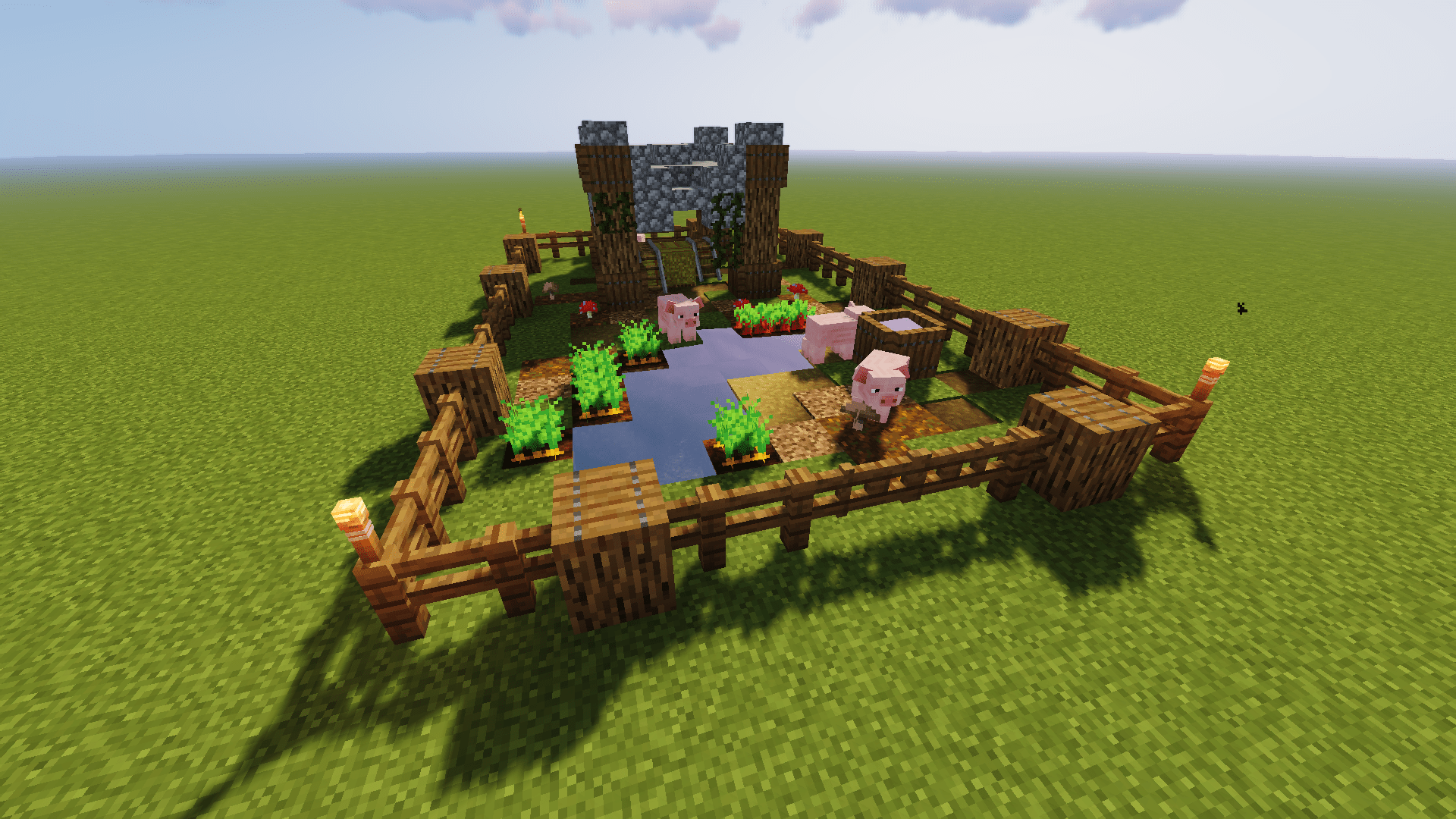 Pig pen design r/Minecraft