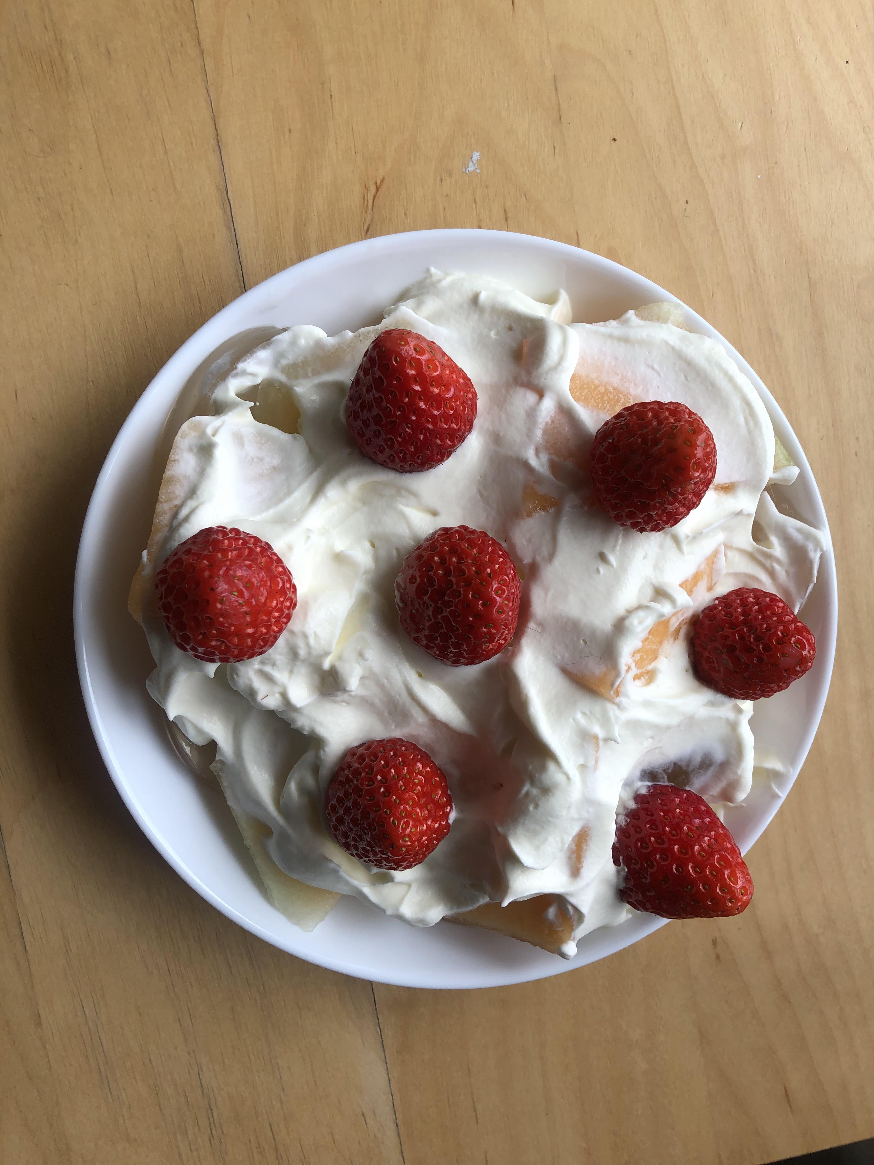 Happy Birthday to me! Entire cream *cake* (mostly whipped cream) for