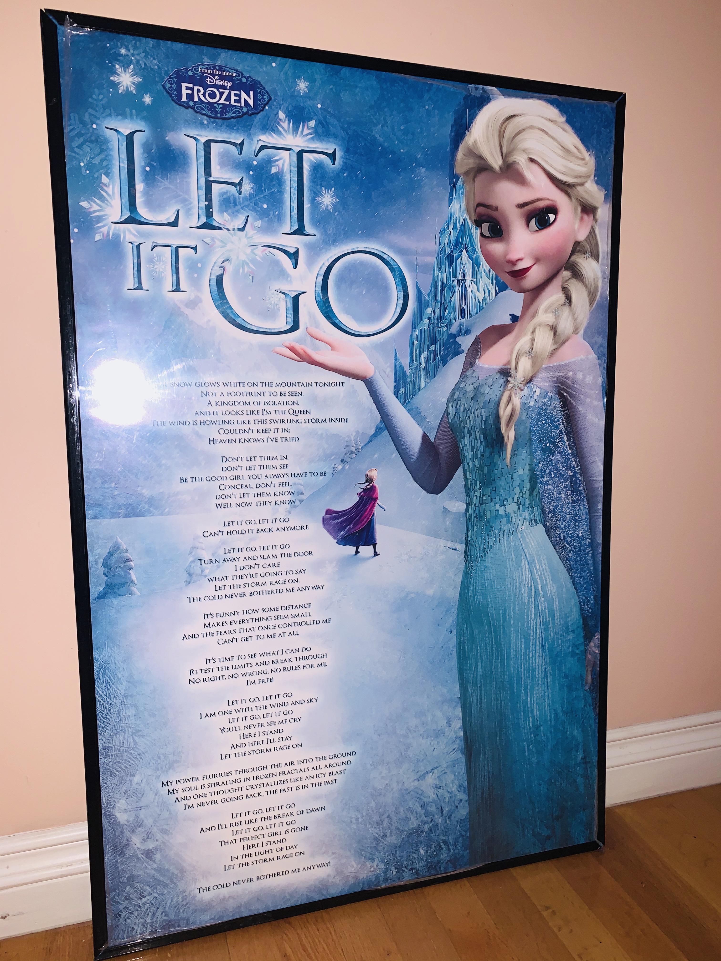 My old big Frozen poster with Elsa and the lyrics of Let It Go! r/Frozen
