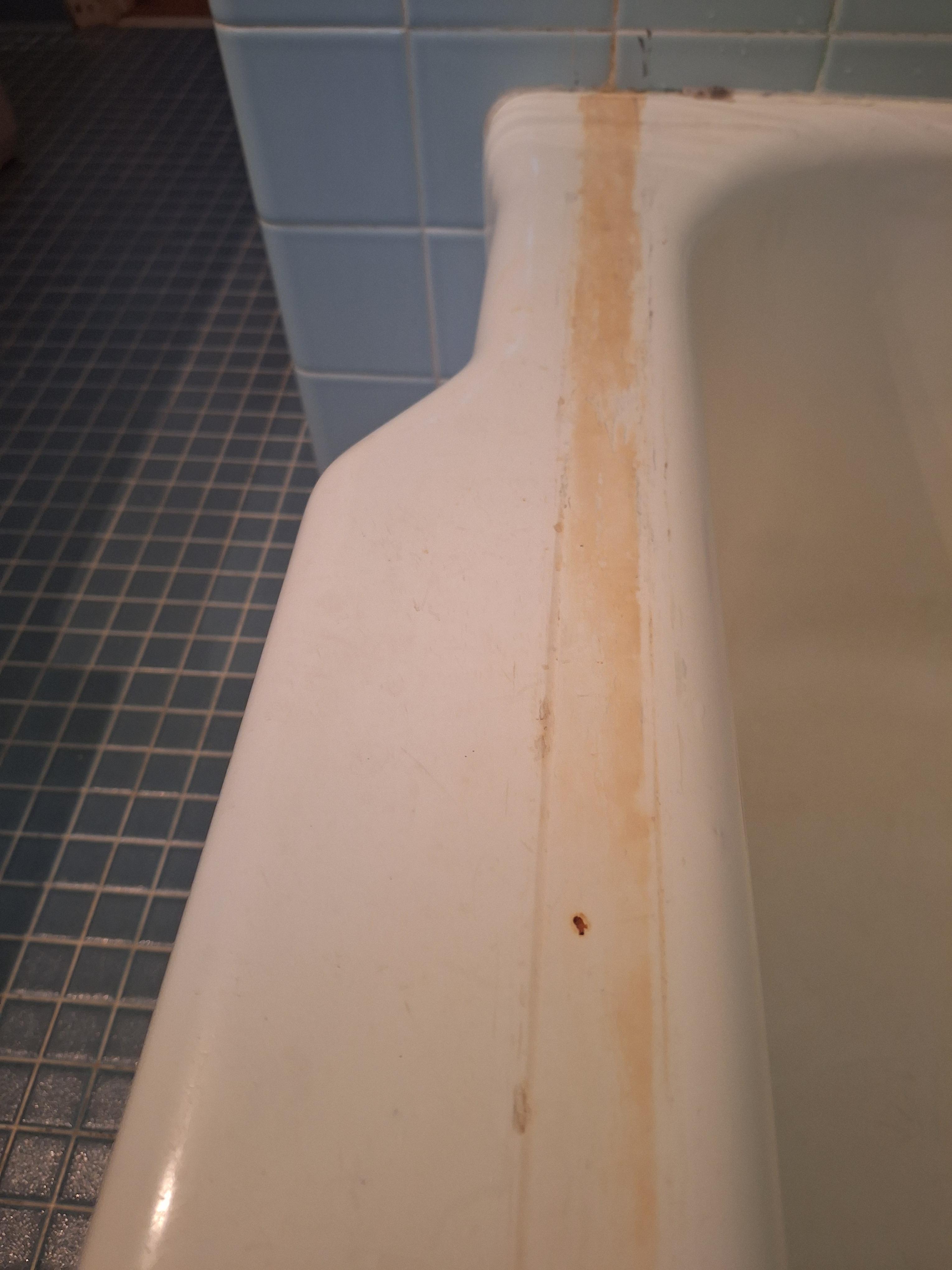How to clean this yellow spot on my tub r/howto