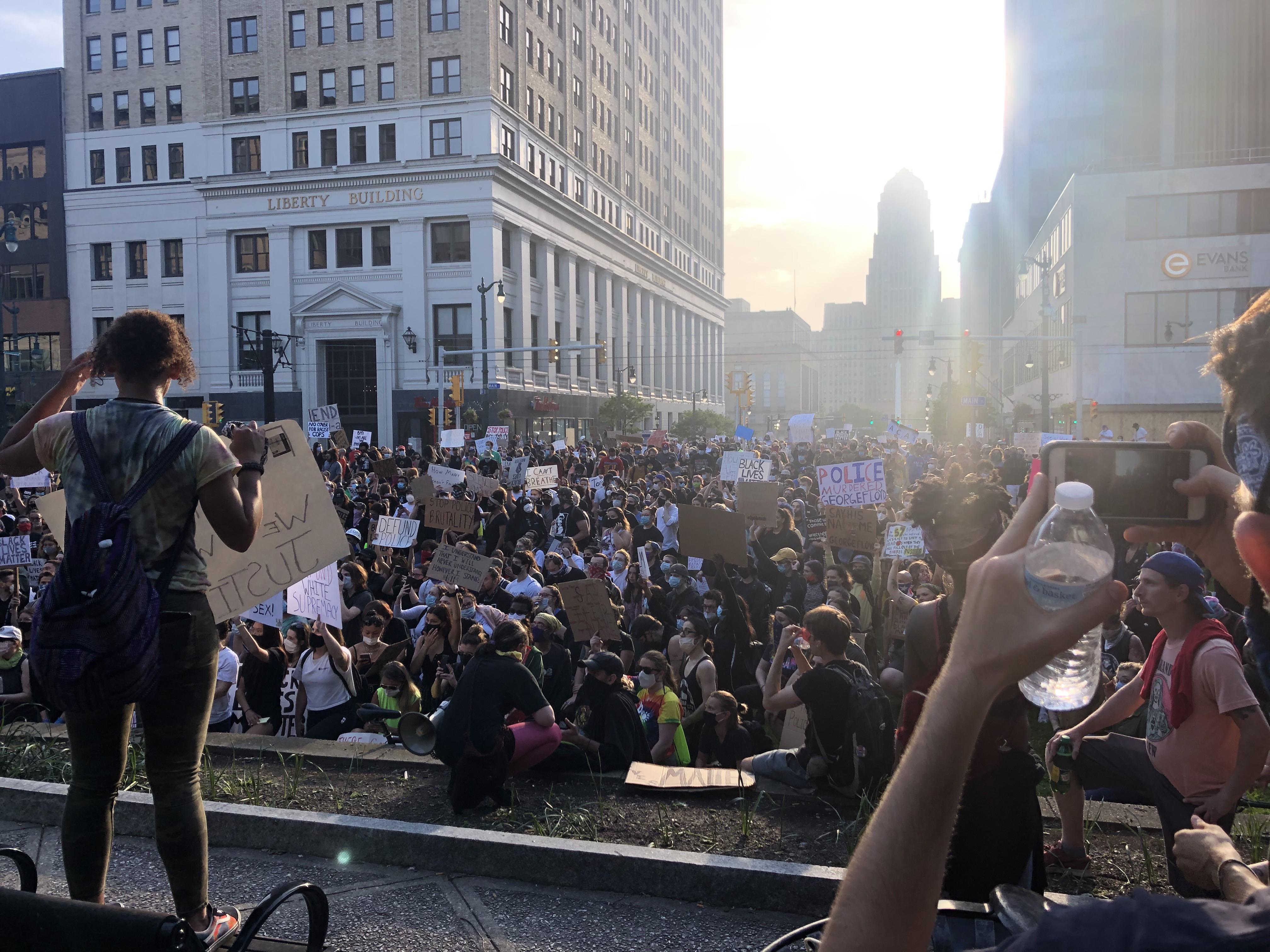 Photo from the BLM protest today in Lafayette Square. Zero