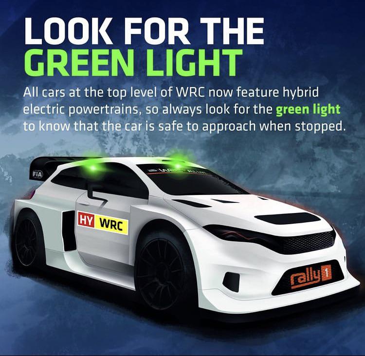 🟢if the car is safe to approach. 🔴 if not safe. r/WRC