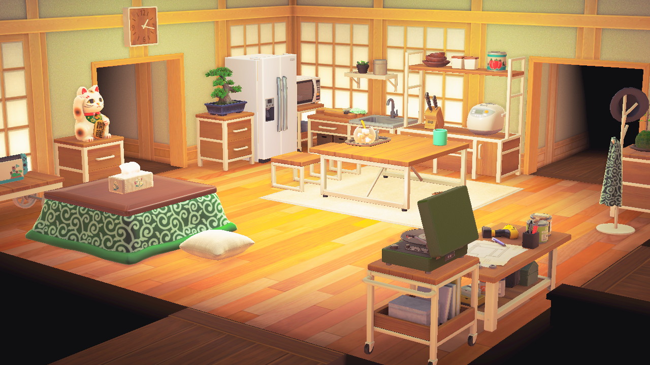 Ironwood living room featuring my favorite IRL furniture the kotatsu