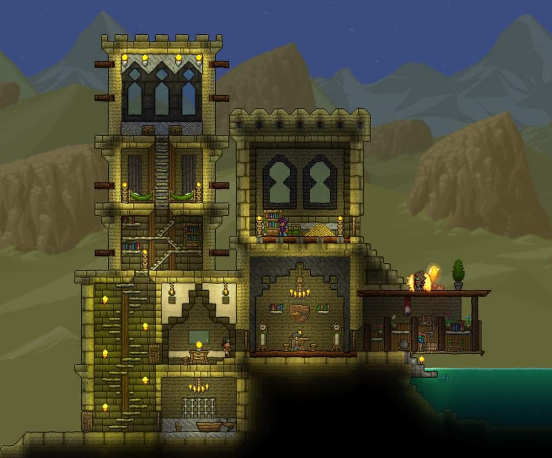I tried to make a sand castle. r/Terraria