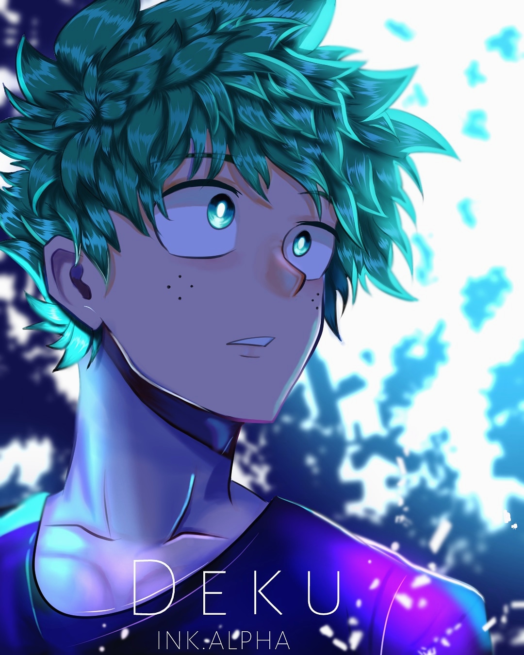I drew Deku from My Hero Academia Instagram ink.alpha anime