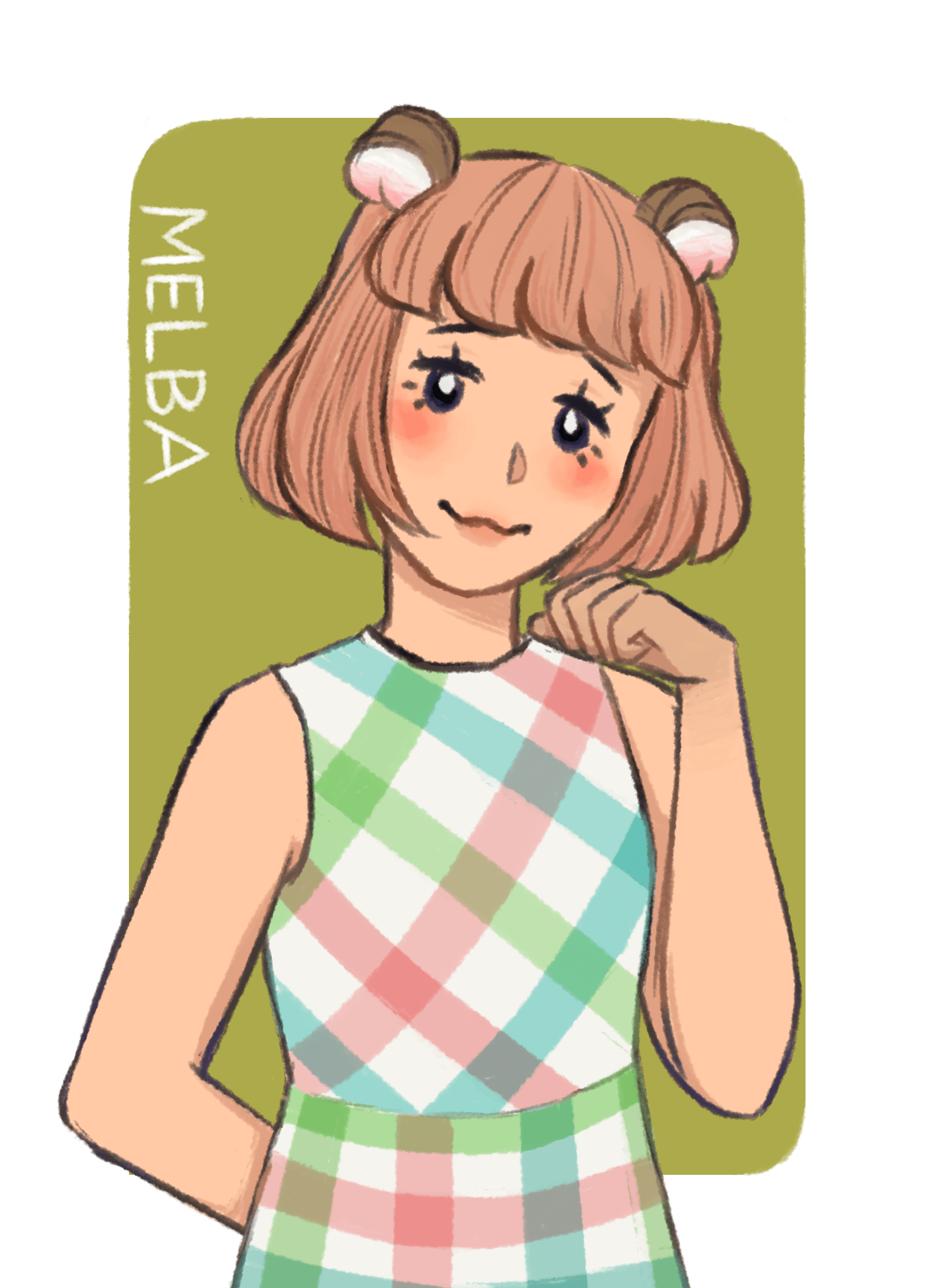 I drew one of my favorite villagers, Melba! D r/ac_newhorizons