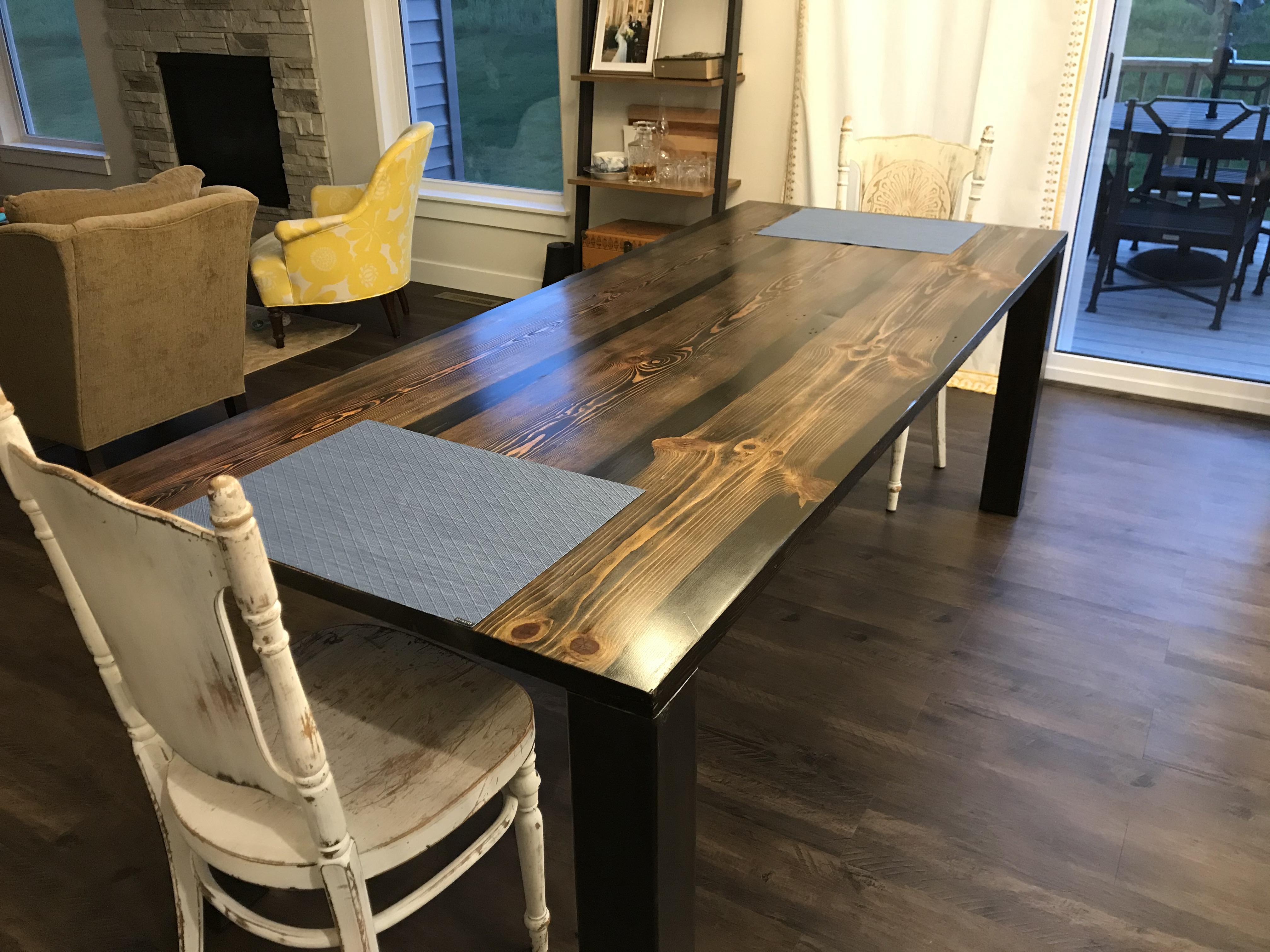 Dining table from hundred or so year old wood I saved from a demo