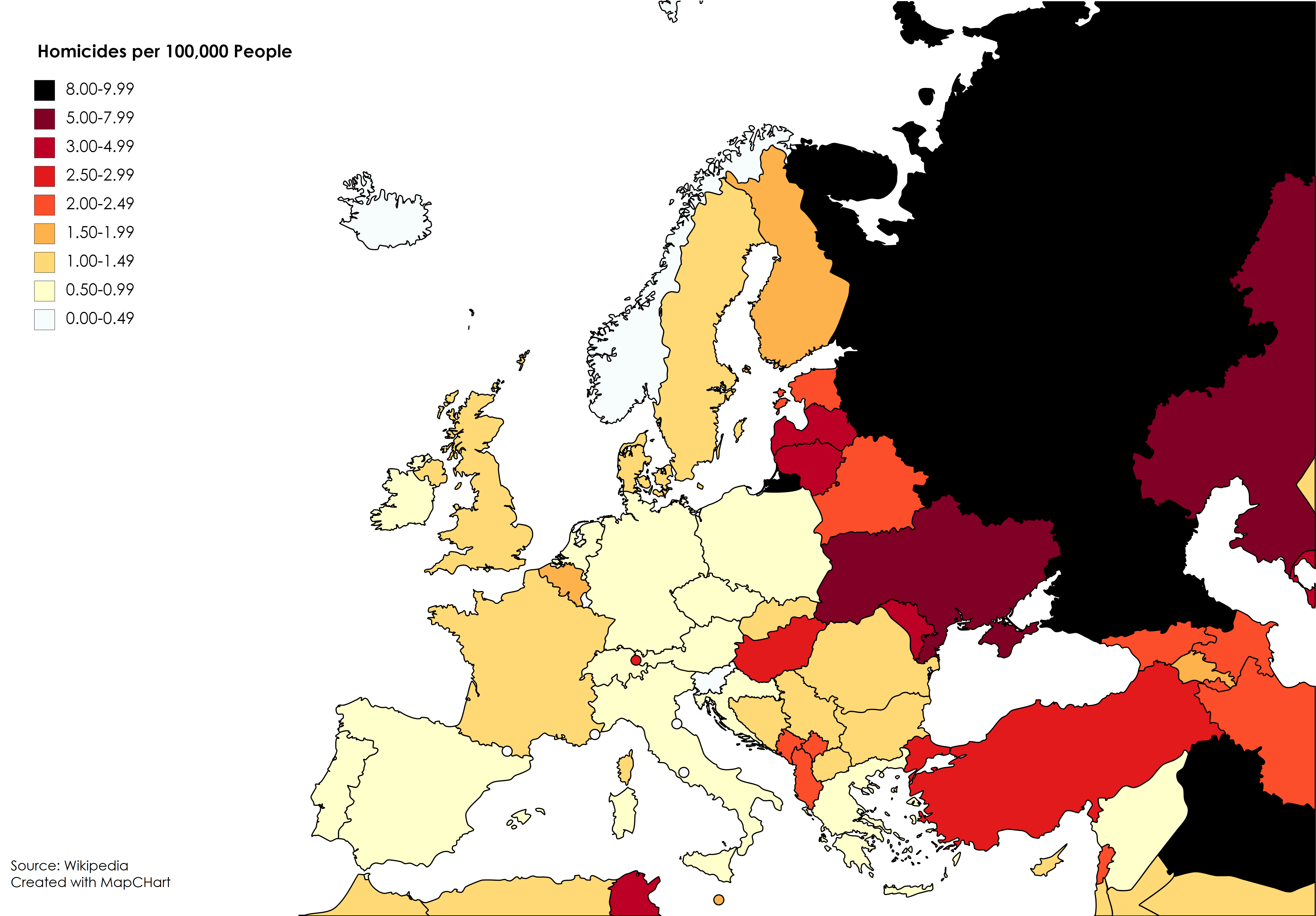 Homicide Rate in Europe r/europe