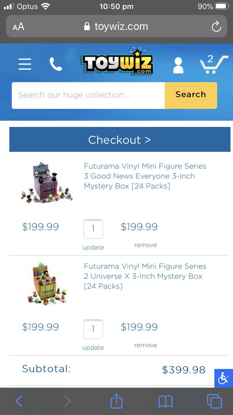 Is the Toy Wiz website all in USD or does the website change the prices to what country you’re
