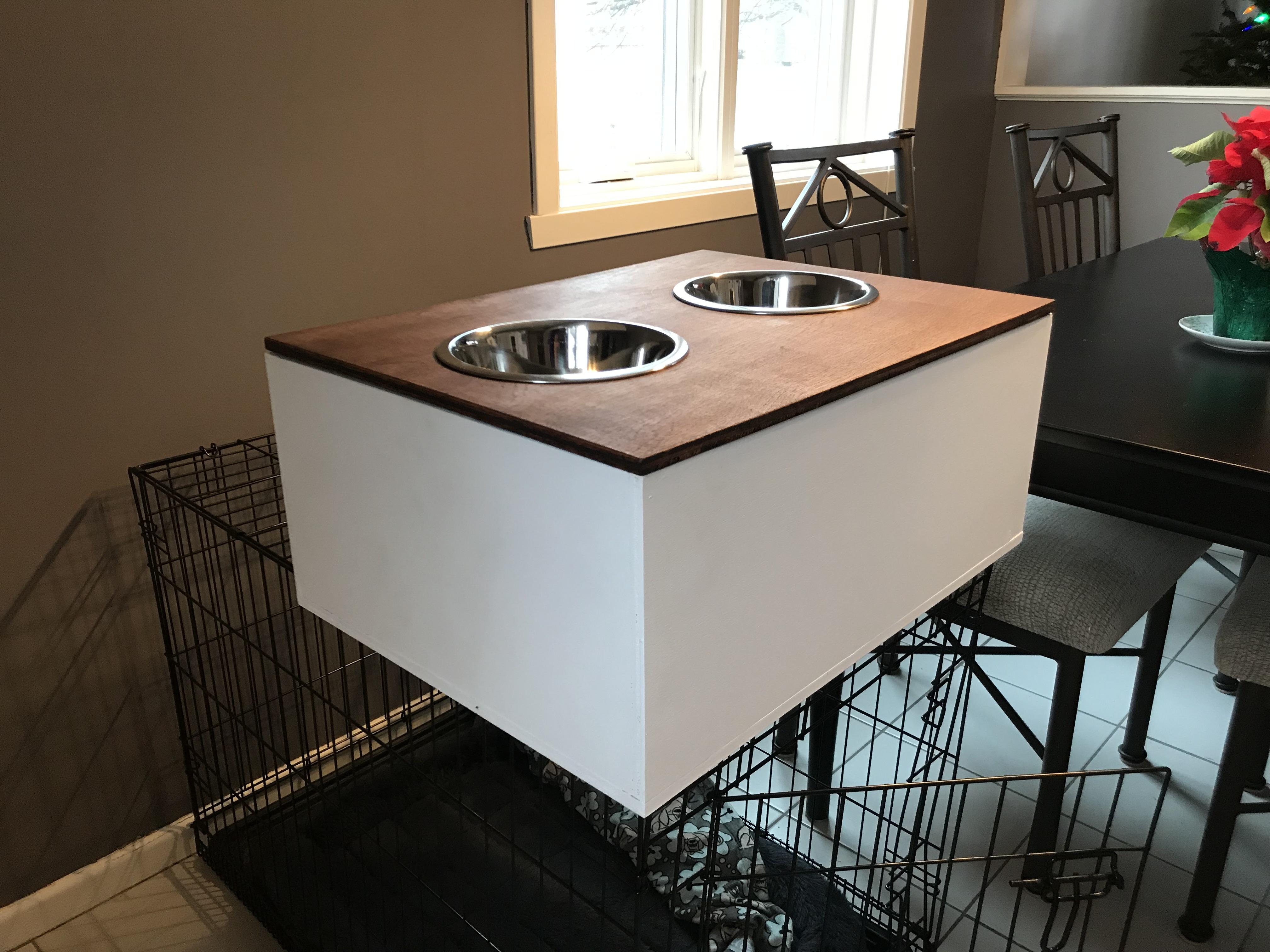 Made a raised dog feeder with storage r/woodworking