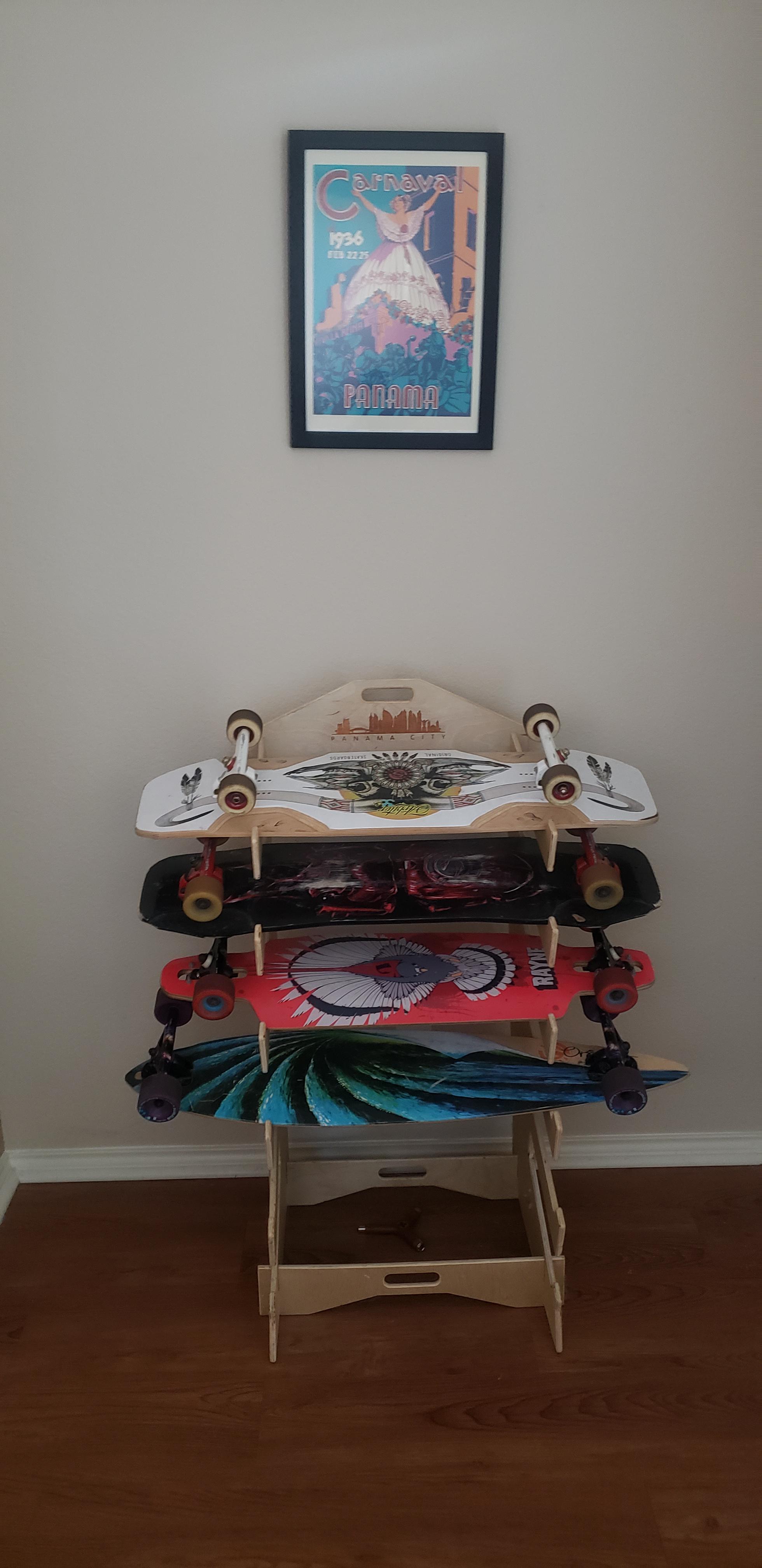 My friend made me a custom Longboard rack with the Panama City Panama