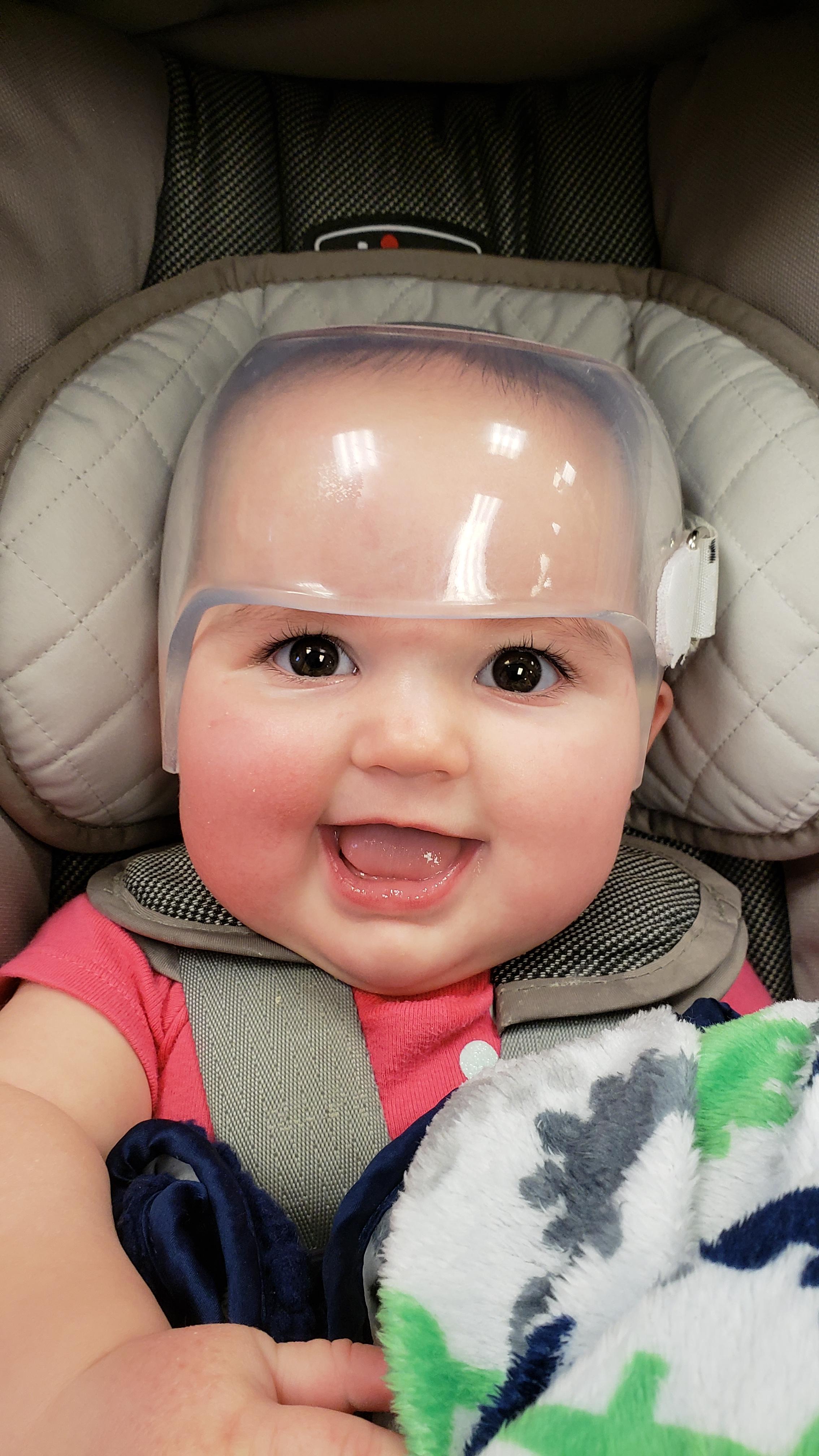 Cute Animals My Daughters first day with her helmet! I think she likes
