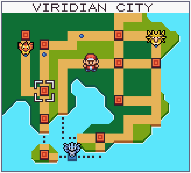 Had a lot of fun reworking the kanto map from pokemon Gold/Silver! r