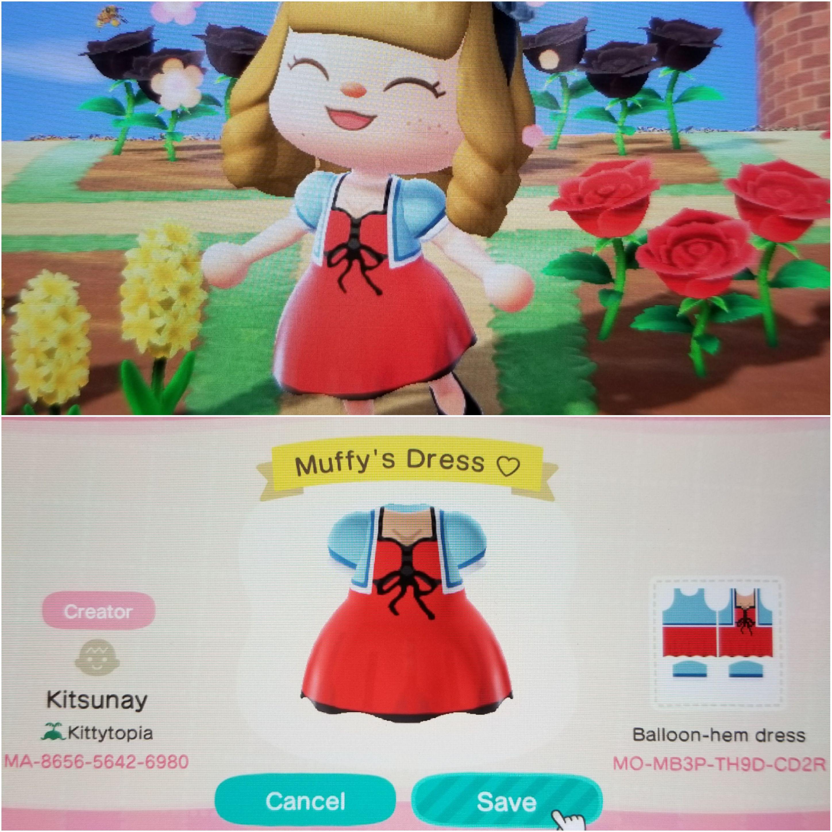 I made Muffy's dress in ACNH r/harvestmoon