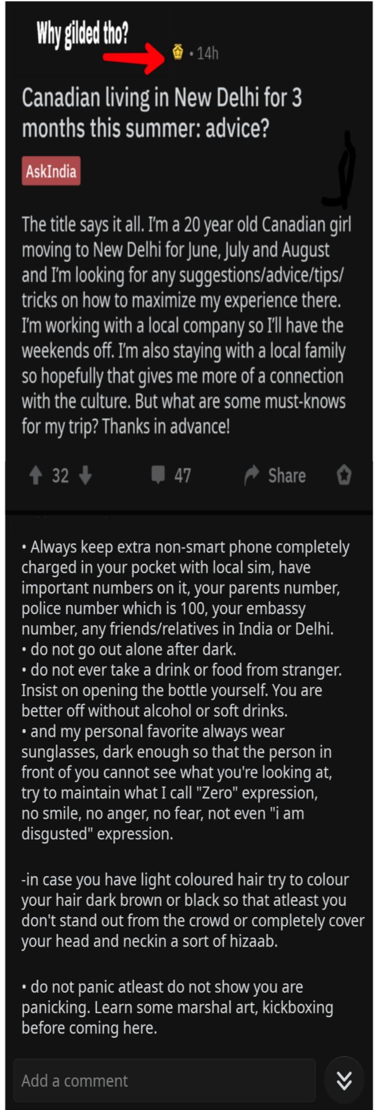 Travel advice on subredditthatmustnotbenamed canconfirmiamindian