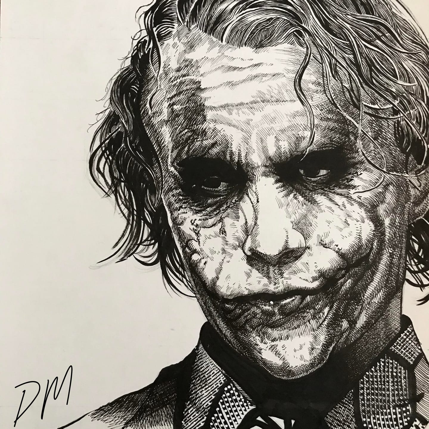 Heath Ledger's Joker (Pen Drawing) Spirfox