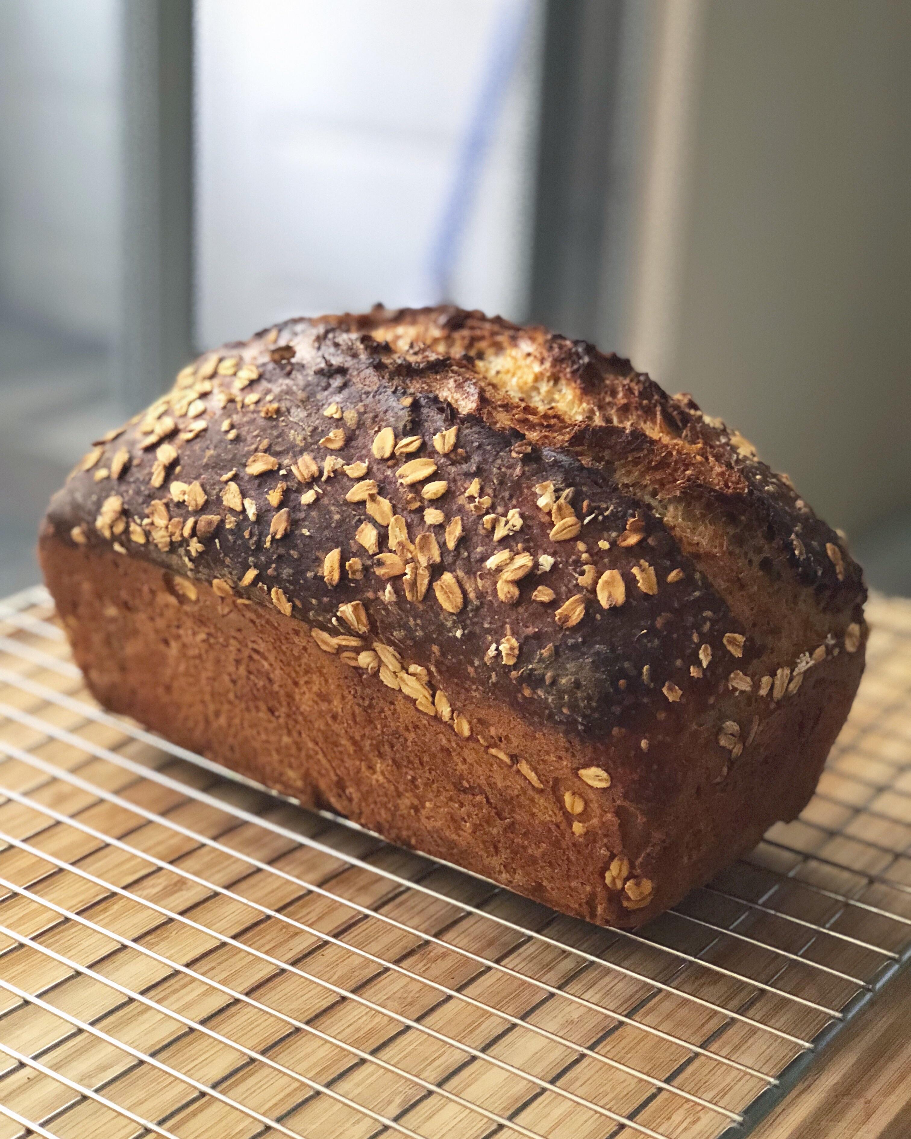 Made my first loaf of sourdough sandwich bread this morning, with