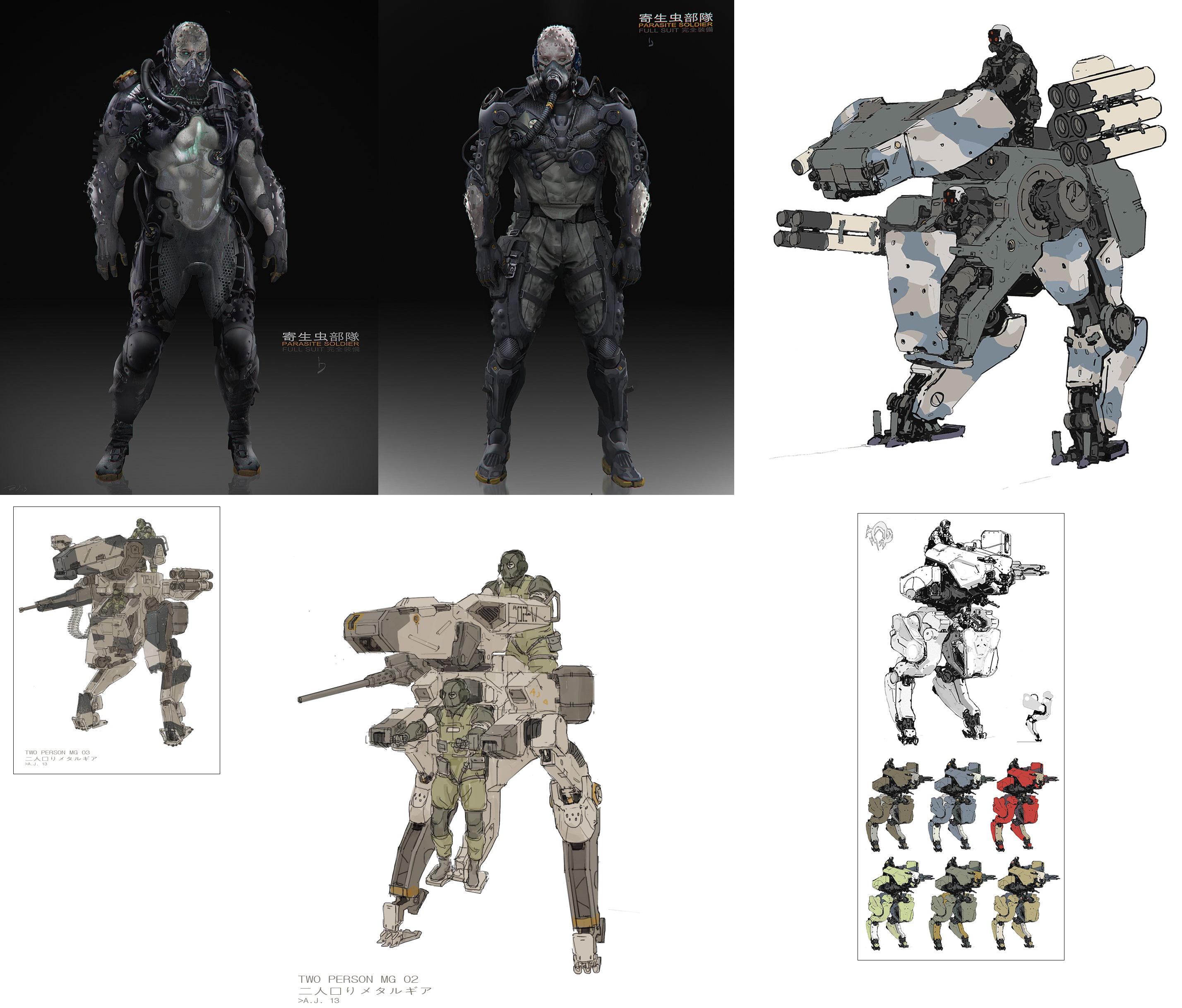 Parasite Soldiers + "Metal Gear Roo" concept arts, also from MGO3 r