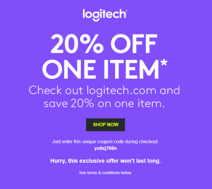 [Coupon] 20 Off one Logitech item! [Logitech] r/bapcsalescanada