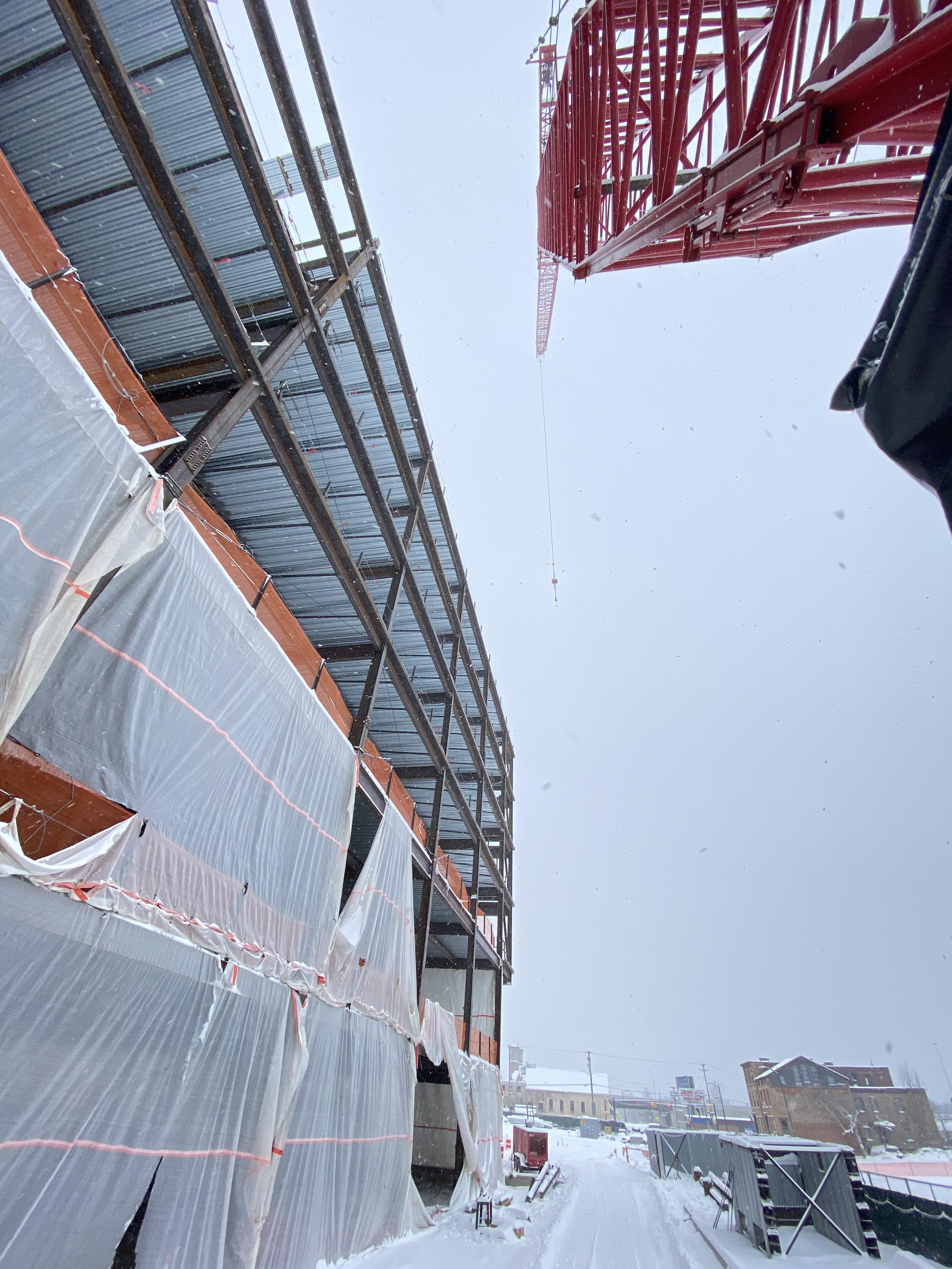 Storm ain’t stopping Iron Workers 888 150 Main 170 Luff Upstate NY r/cranes