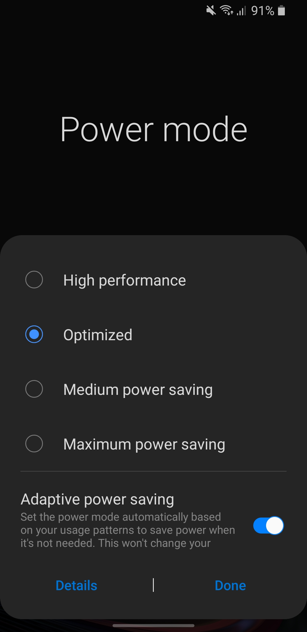 Anybody tried this Adaptive power saving mode?? r/GalaxyS9