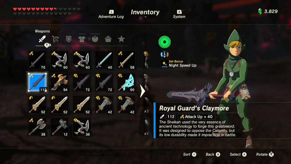 Hey i found a 112 royal Guard's Claymore. Anyone ever find anything over 112? Breath_of_the_Wild