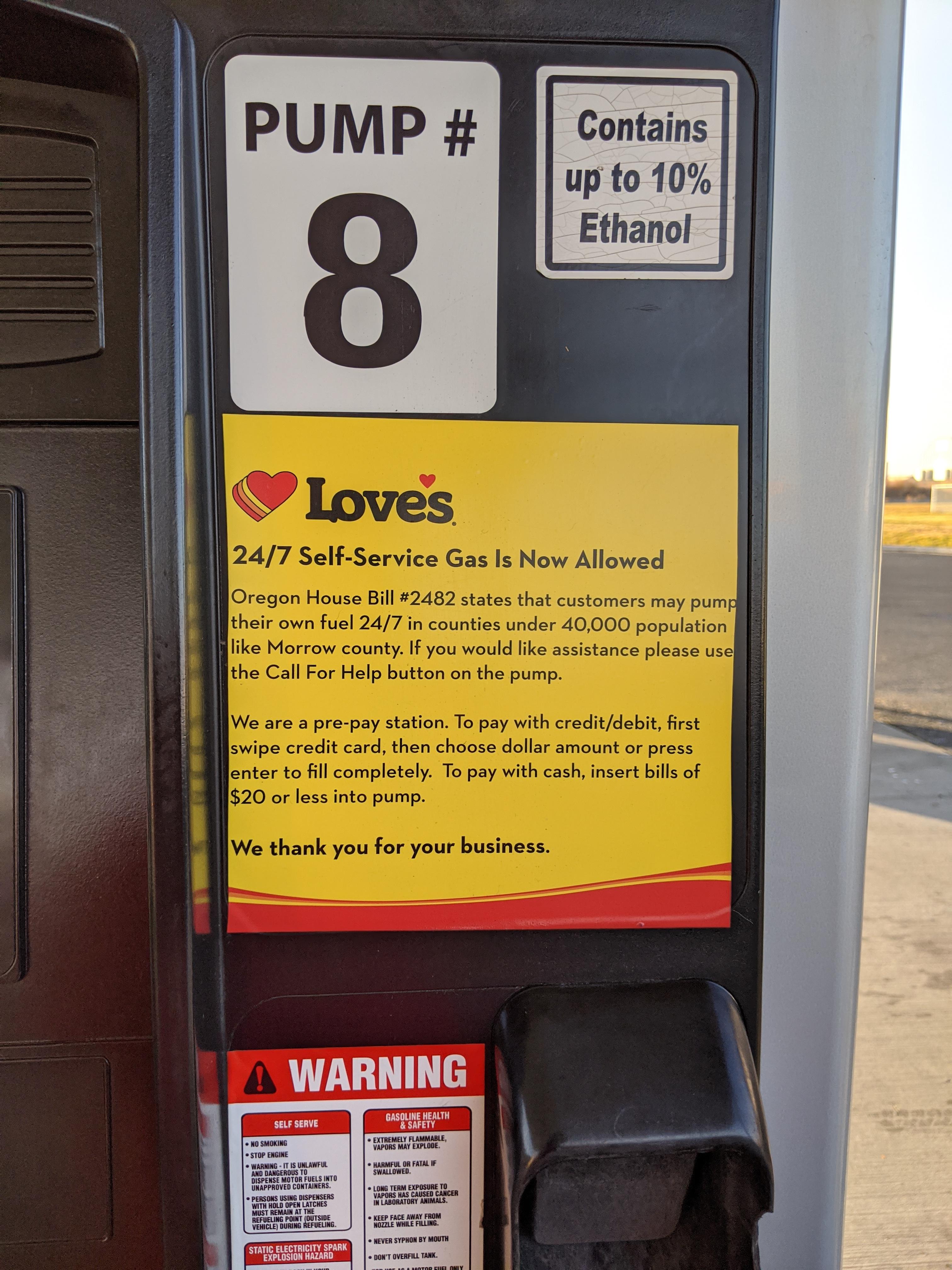 Self service has station in Oregon. r/oregon