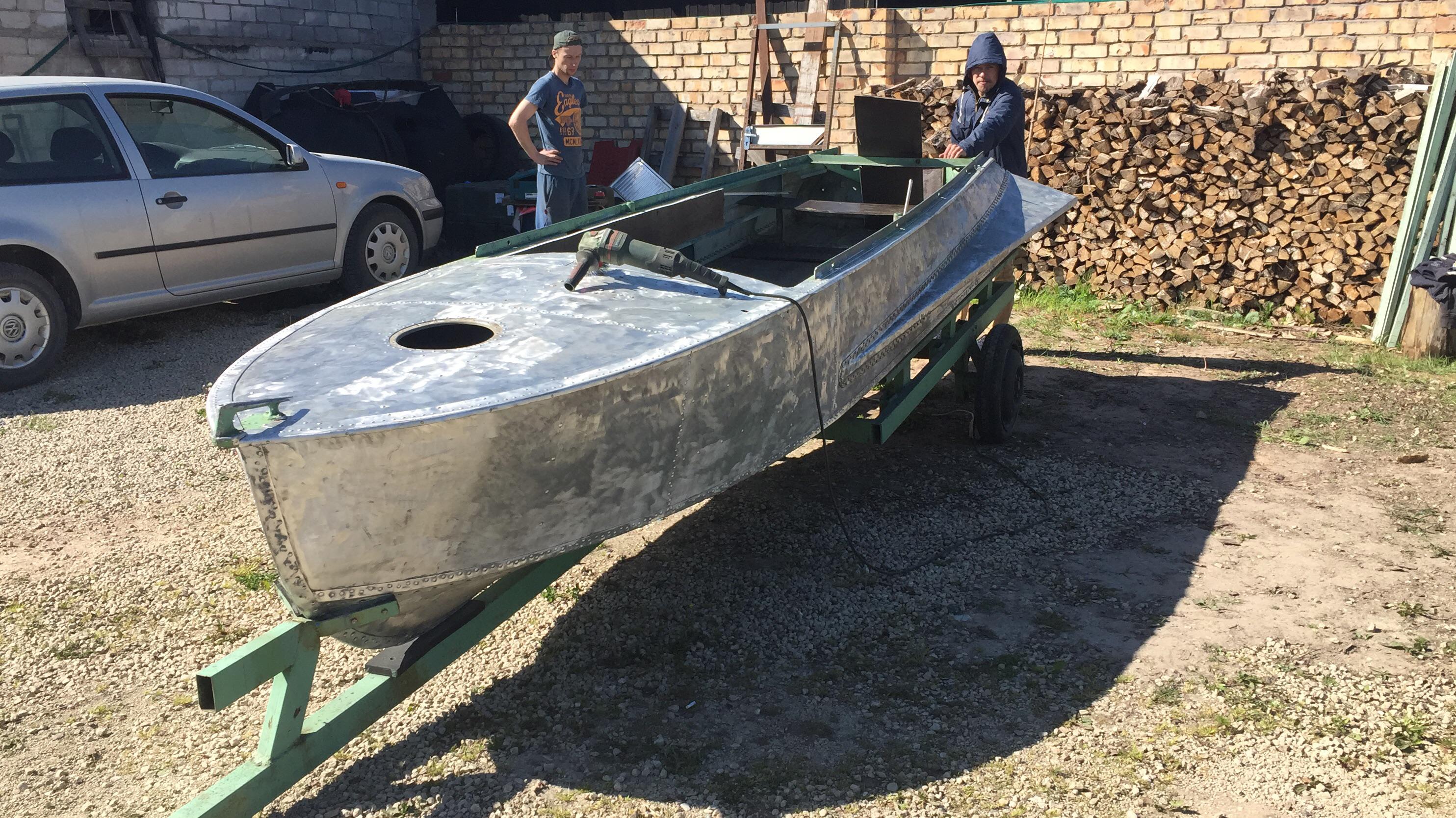 Almost finished stripping paint from this old aluminium boat r