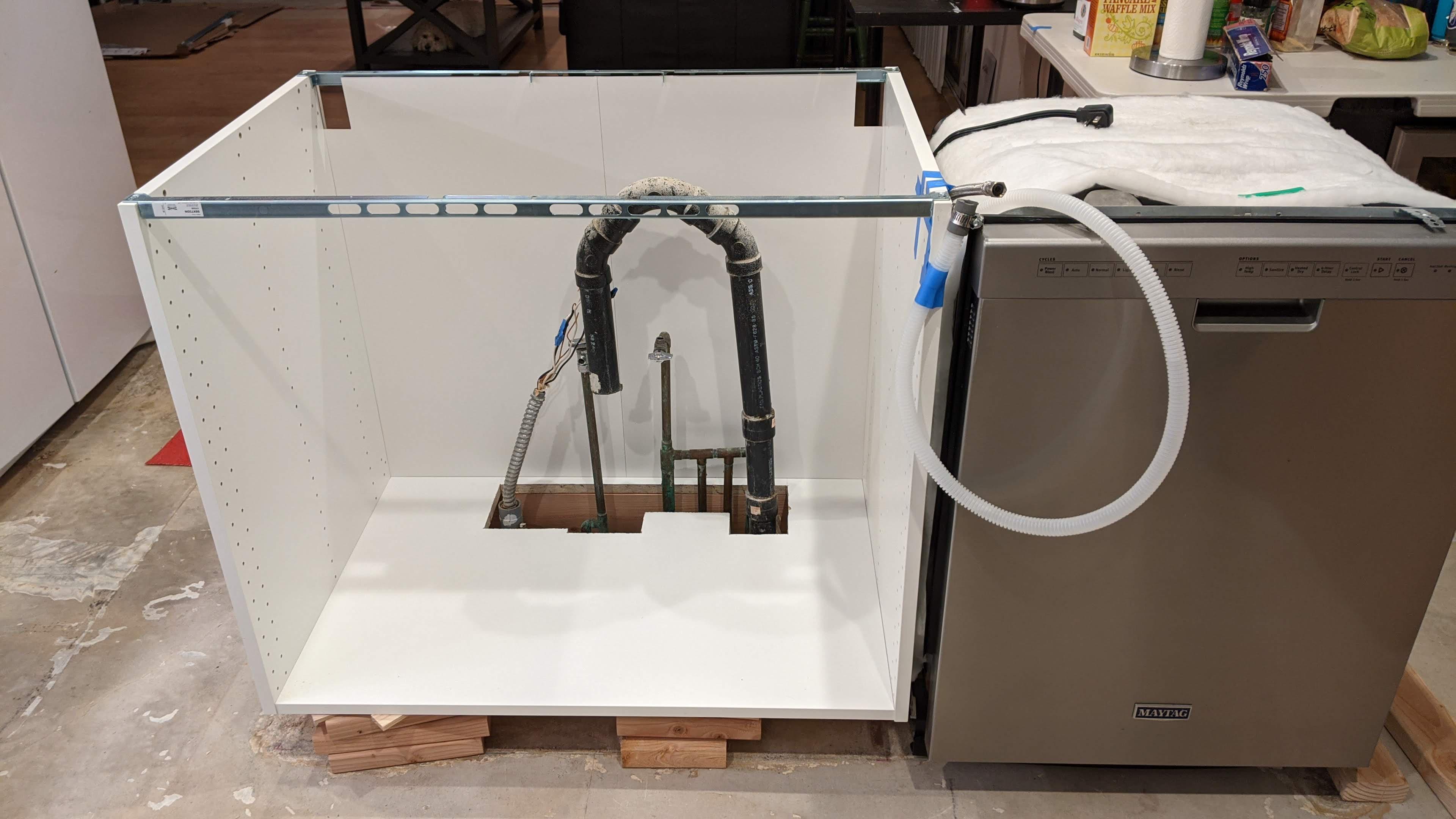 Kitchen island loop vent in way of where undermount sink would be. Can