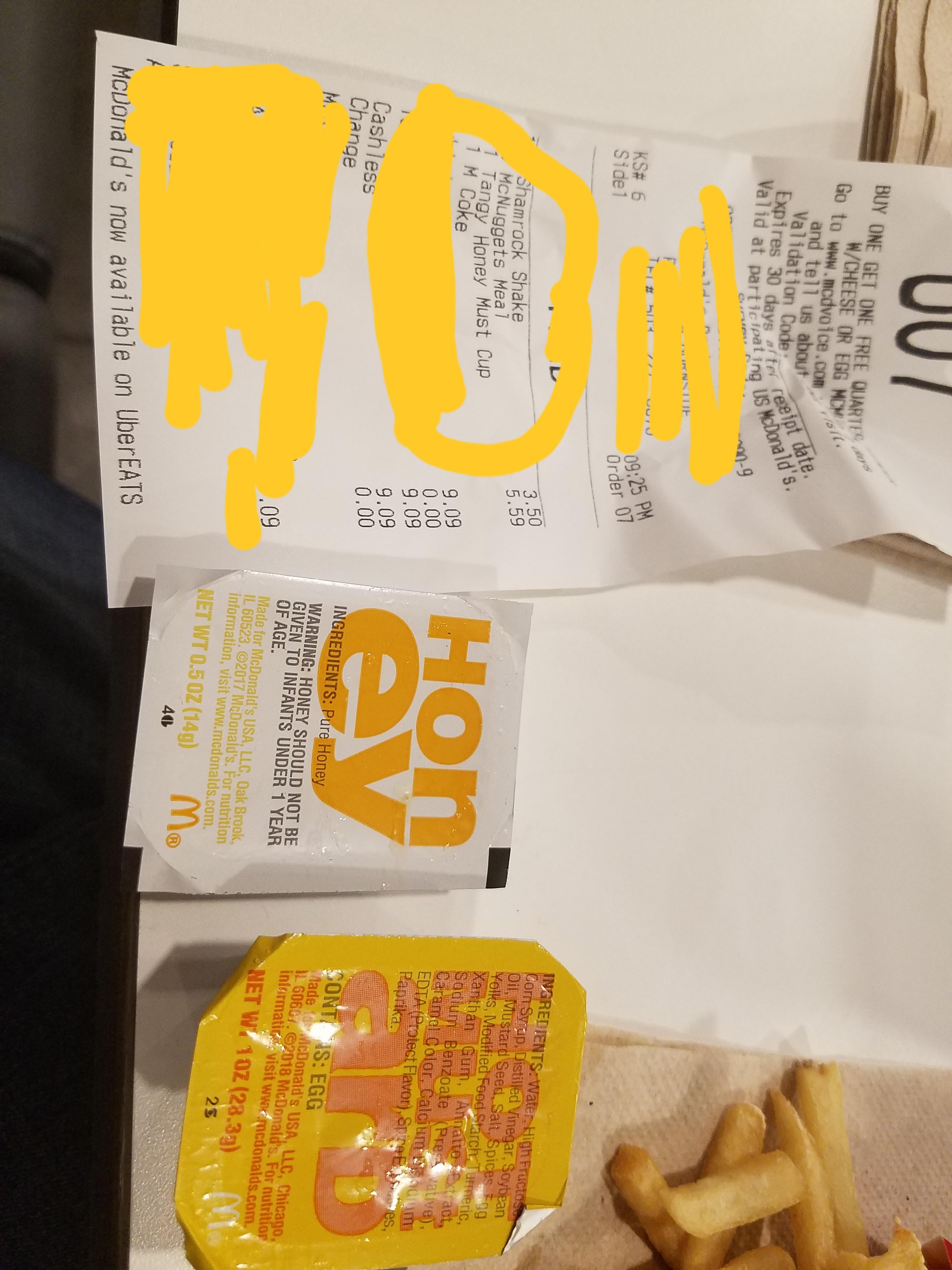 WTF Mcdonalds 😂 honey + mustard does NOT equal Honeymustard. I can't