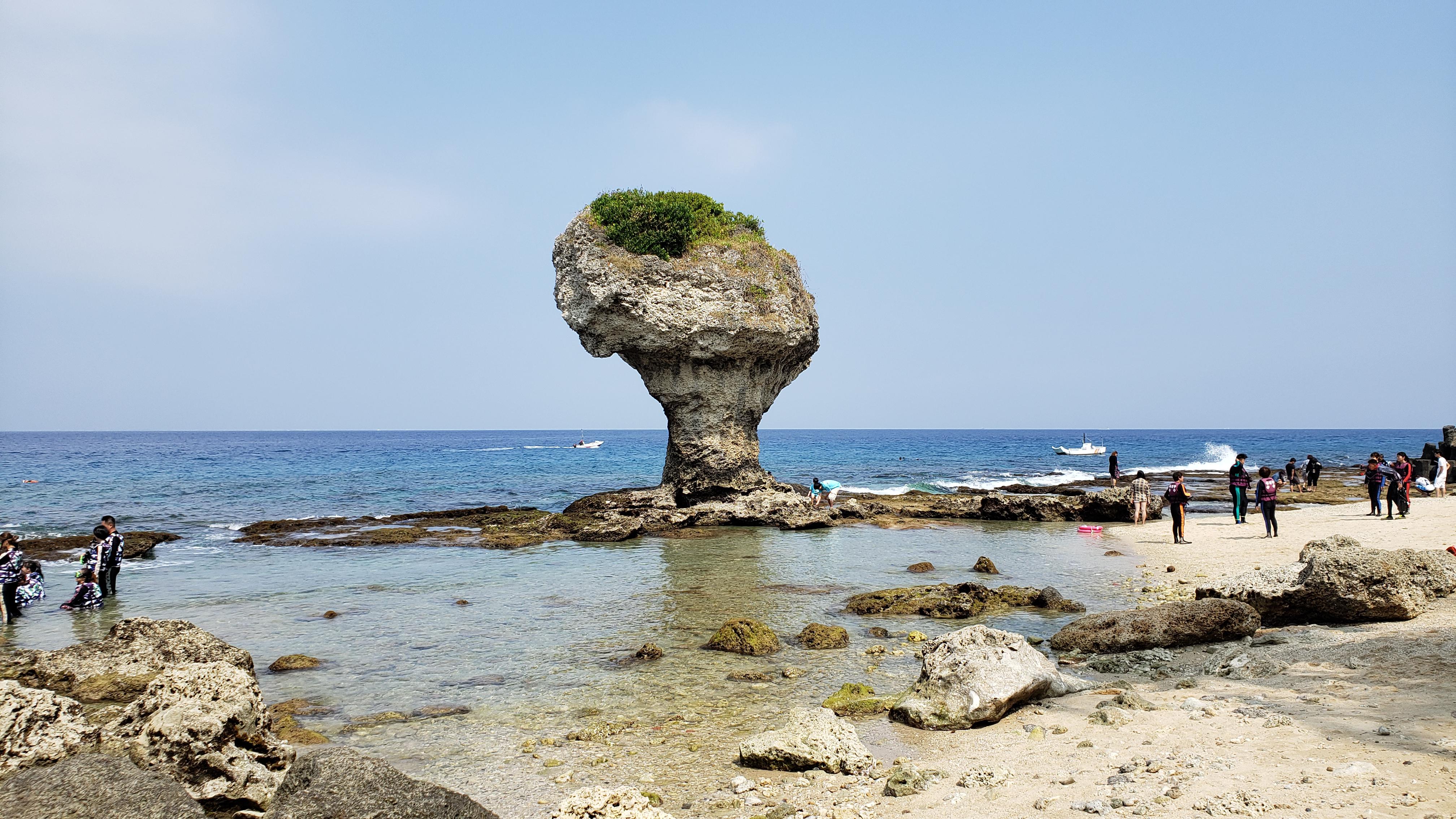 Vase Rock. Our favorite spot in Liuqiu, the reef formed a natural