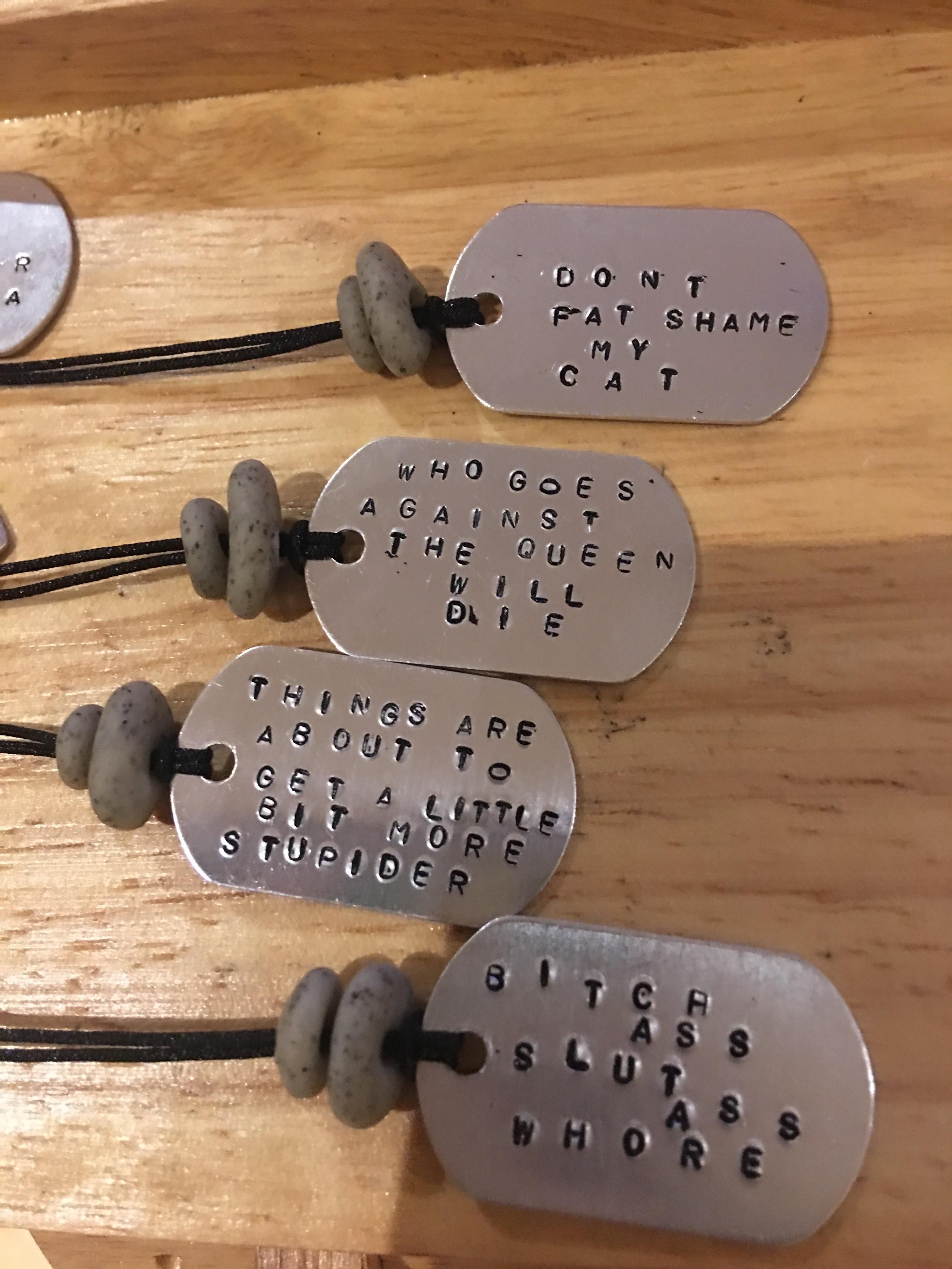 Made some necklace featuring some memorable quotes from the show .Hope