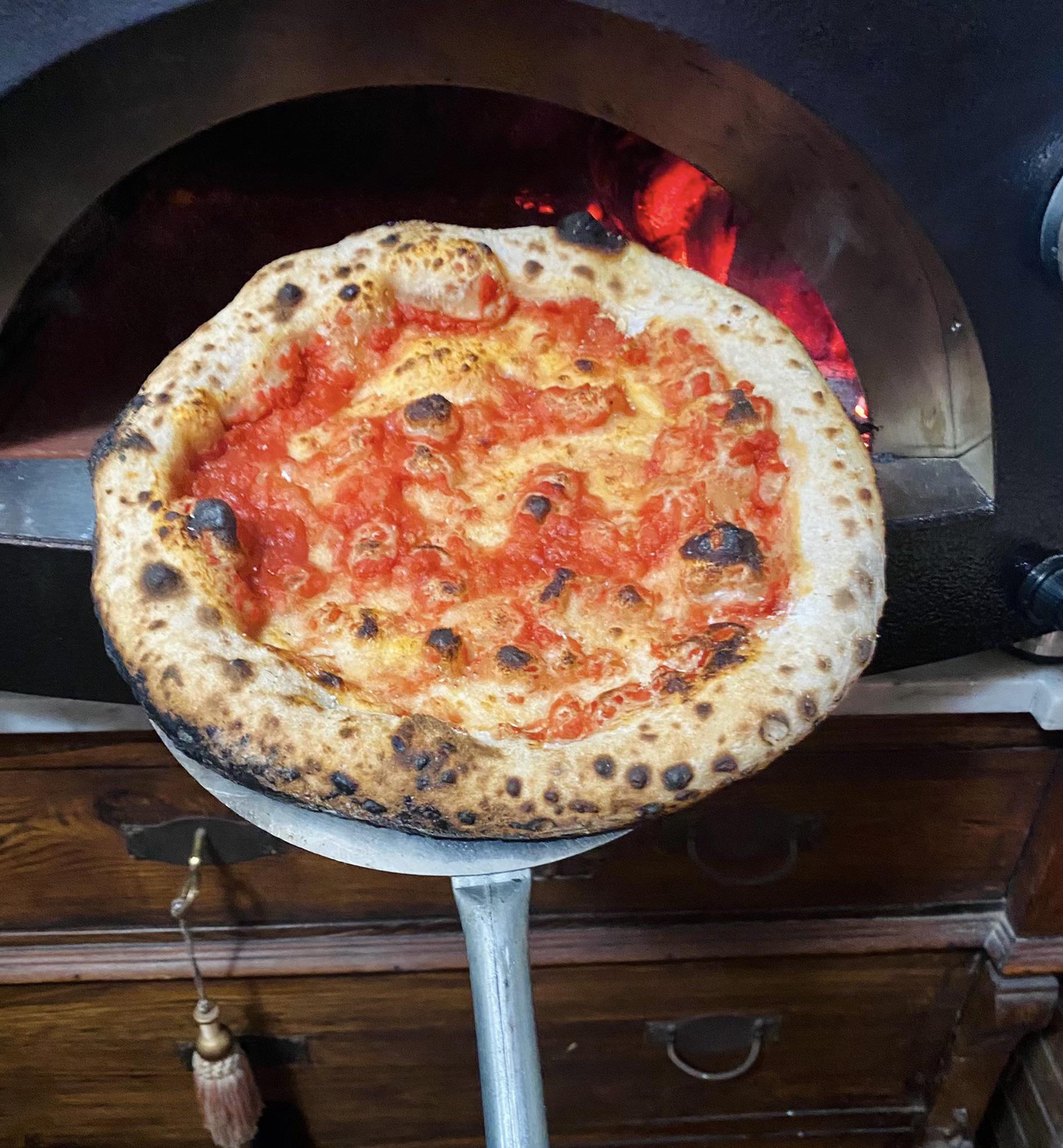 First pizza Marinara in my new woodfired oven. r/Pizza