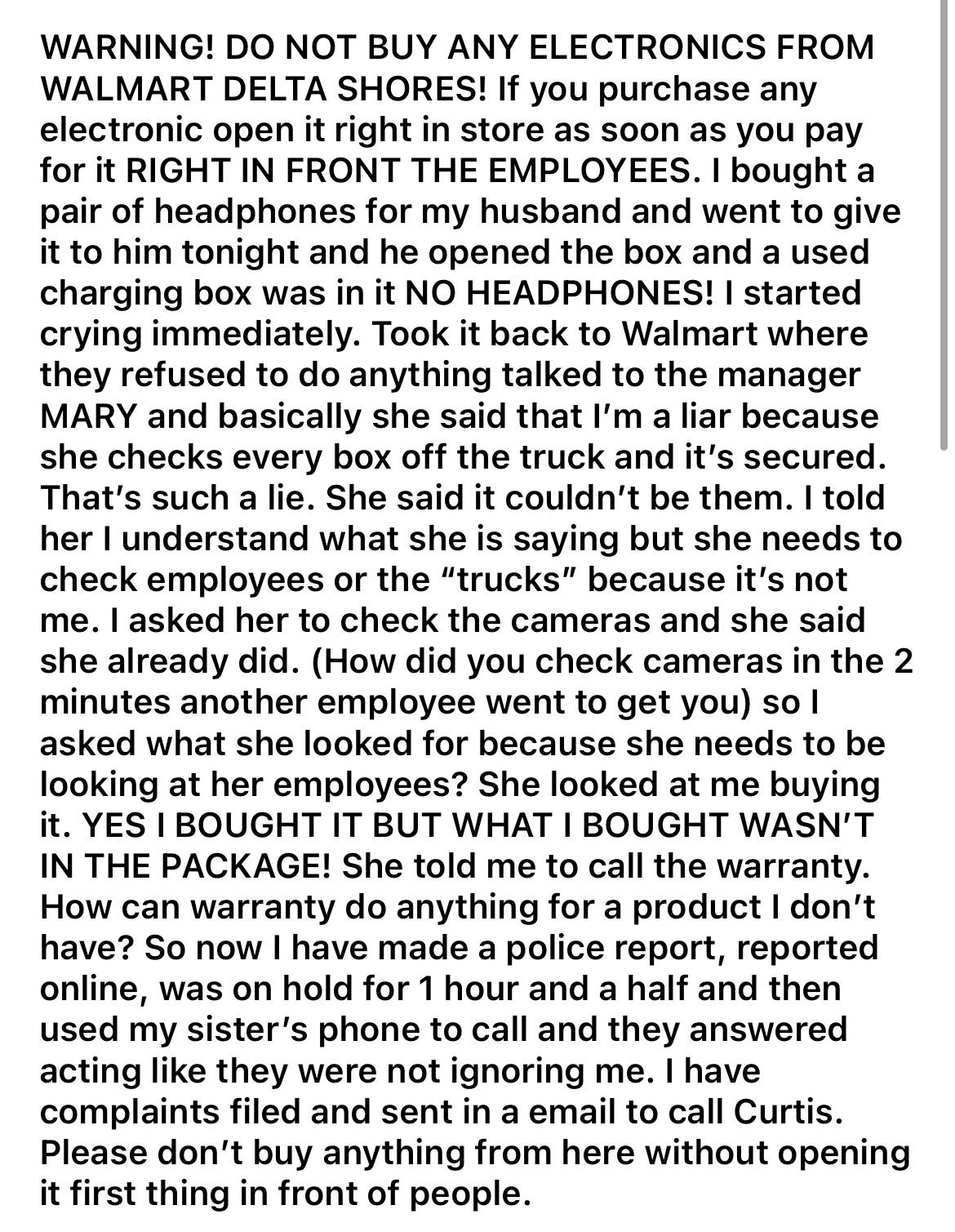 Scam/Crime at Walmart. Just a heads up. r/Sacramento