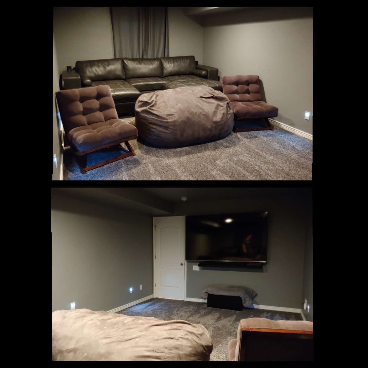 Recently finished the basement and was allowed to put in a movie room