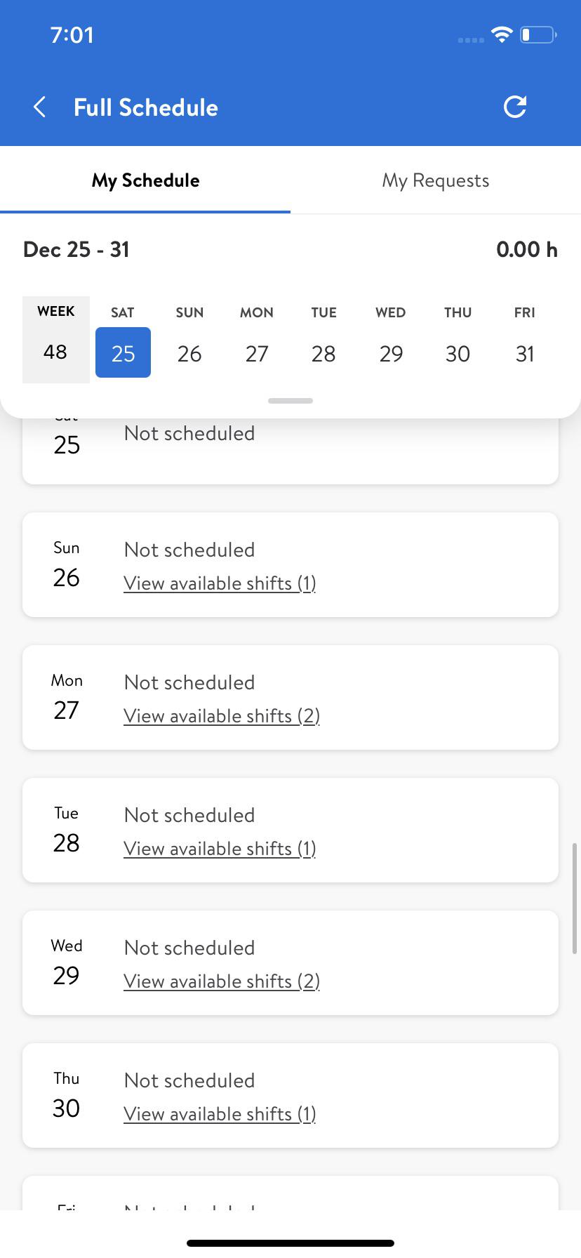 Why is my schedule like this ? Bet I’m part time r/walmart
