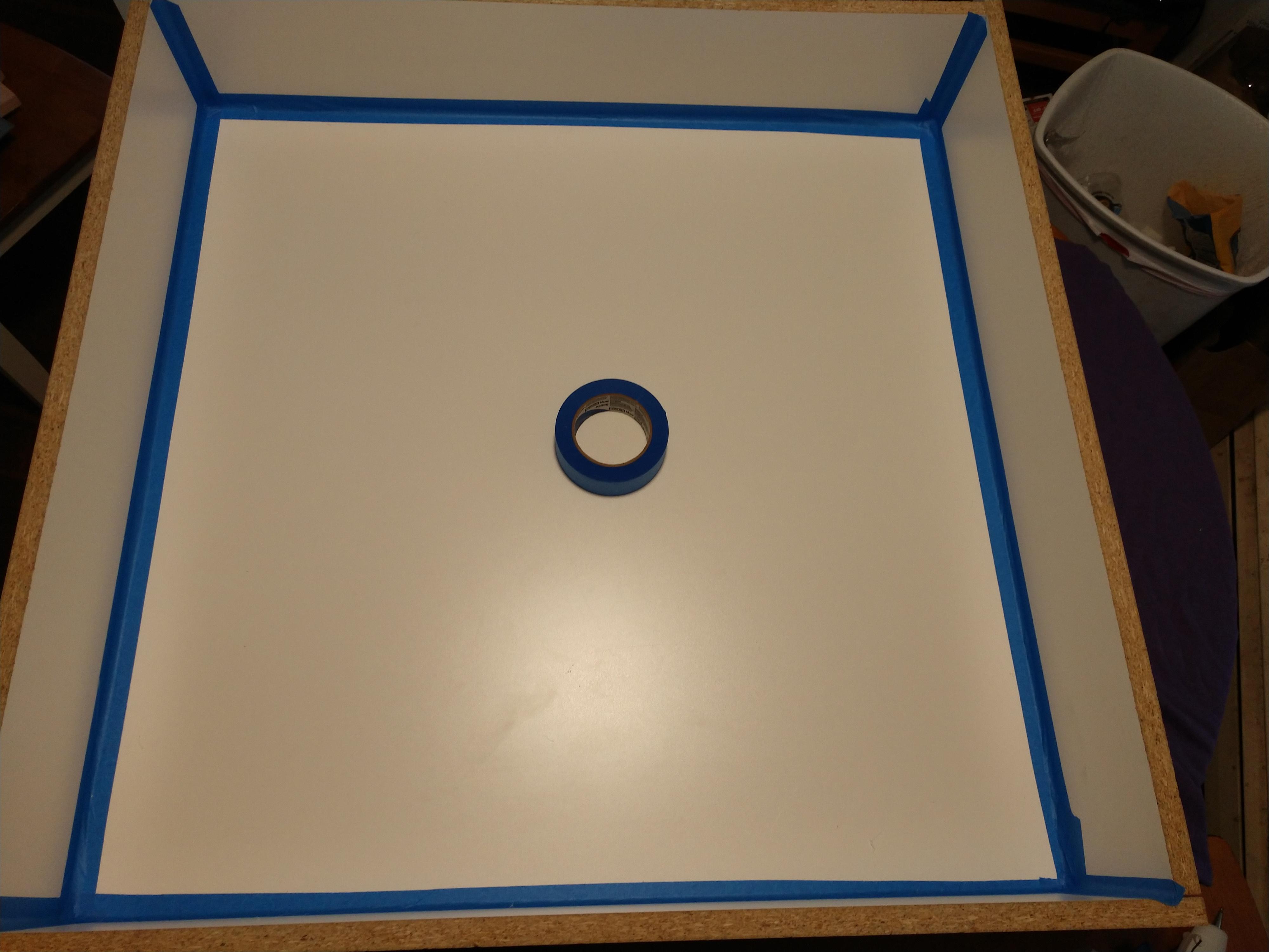 Melamine Mold seal with hot glue and painters tape with this seal hold