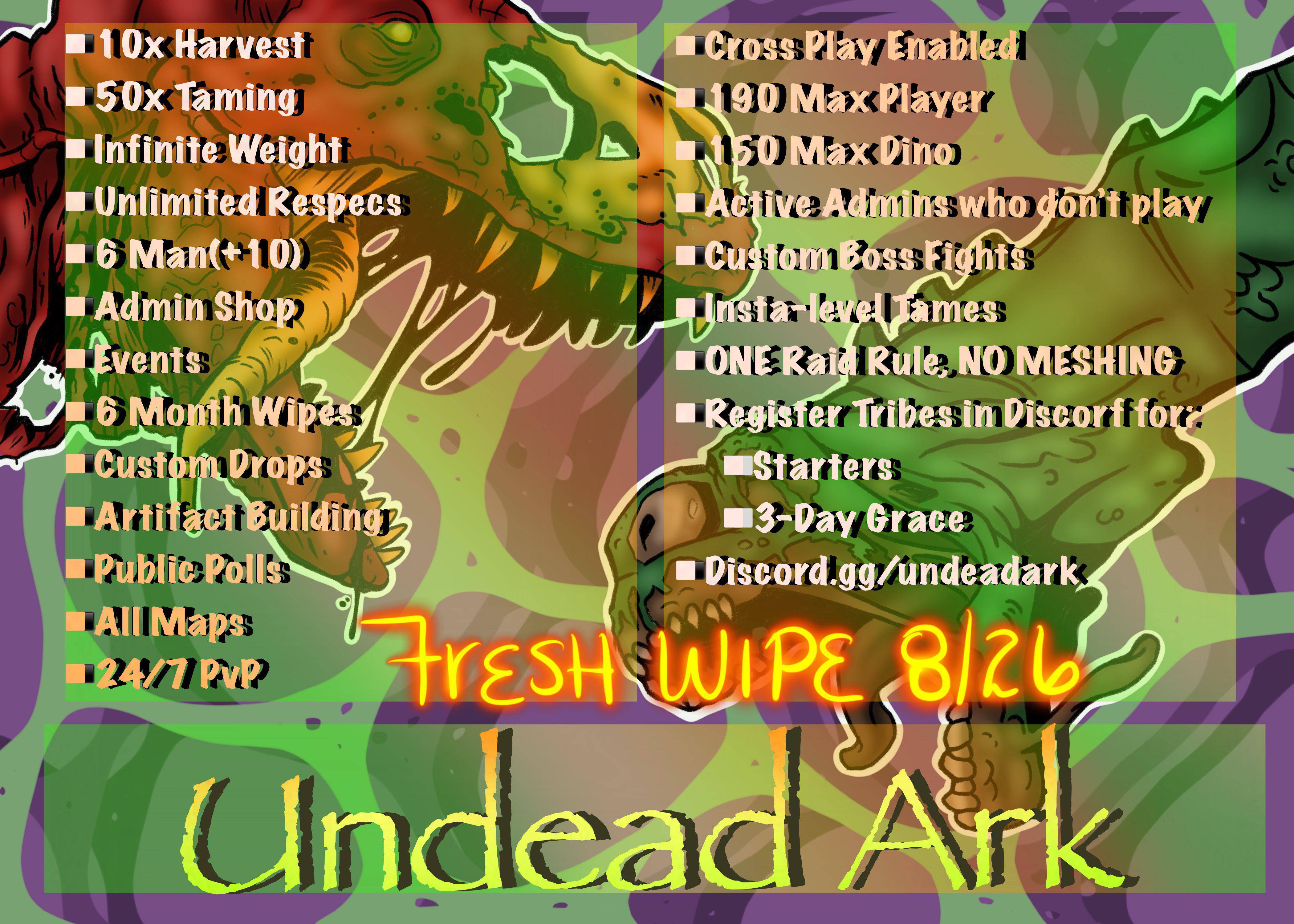[XBOX One server] [WIN10] Undead Ark/ PVP WIPED 8/26 6 Month Season, 6