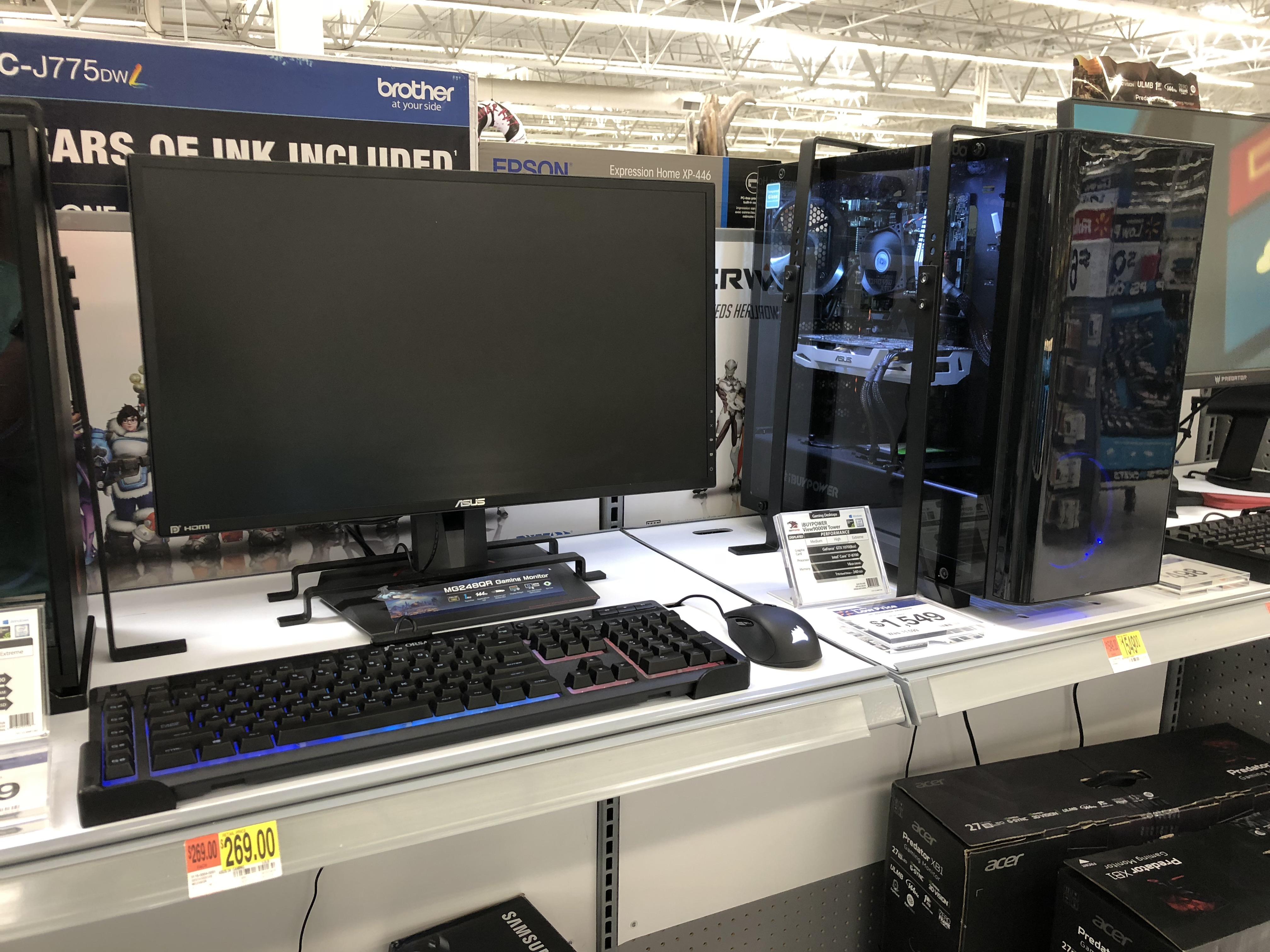 My local Walmart has a couple PC's on display and a whole shelf of "PC