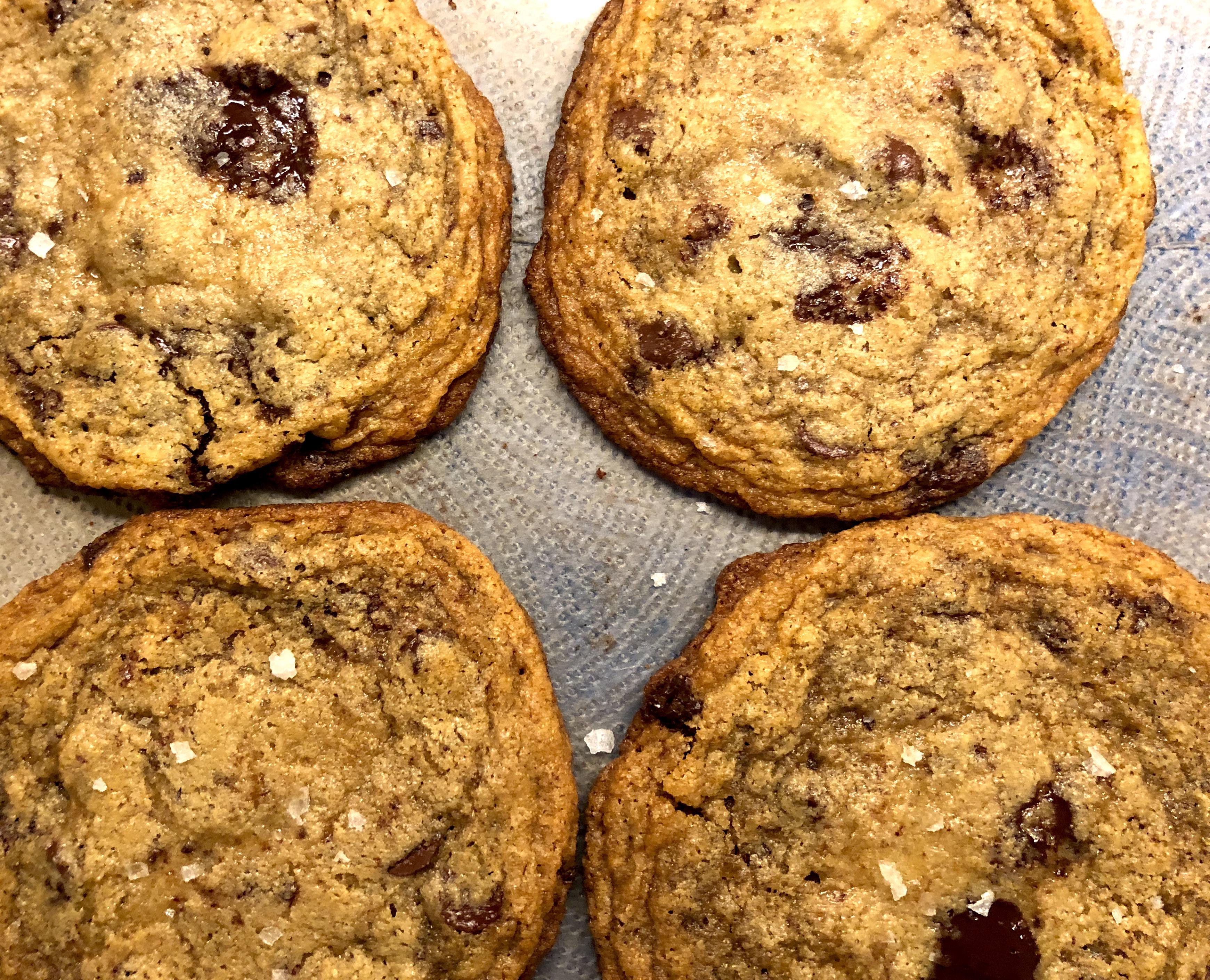 Definitely the best chocolate chip cookies I've ever made. (with rye flour!) Baking