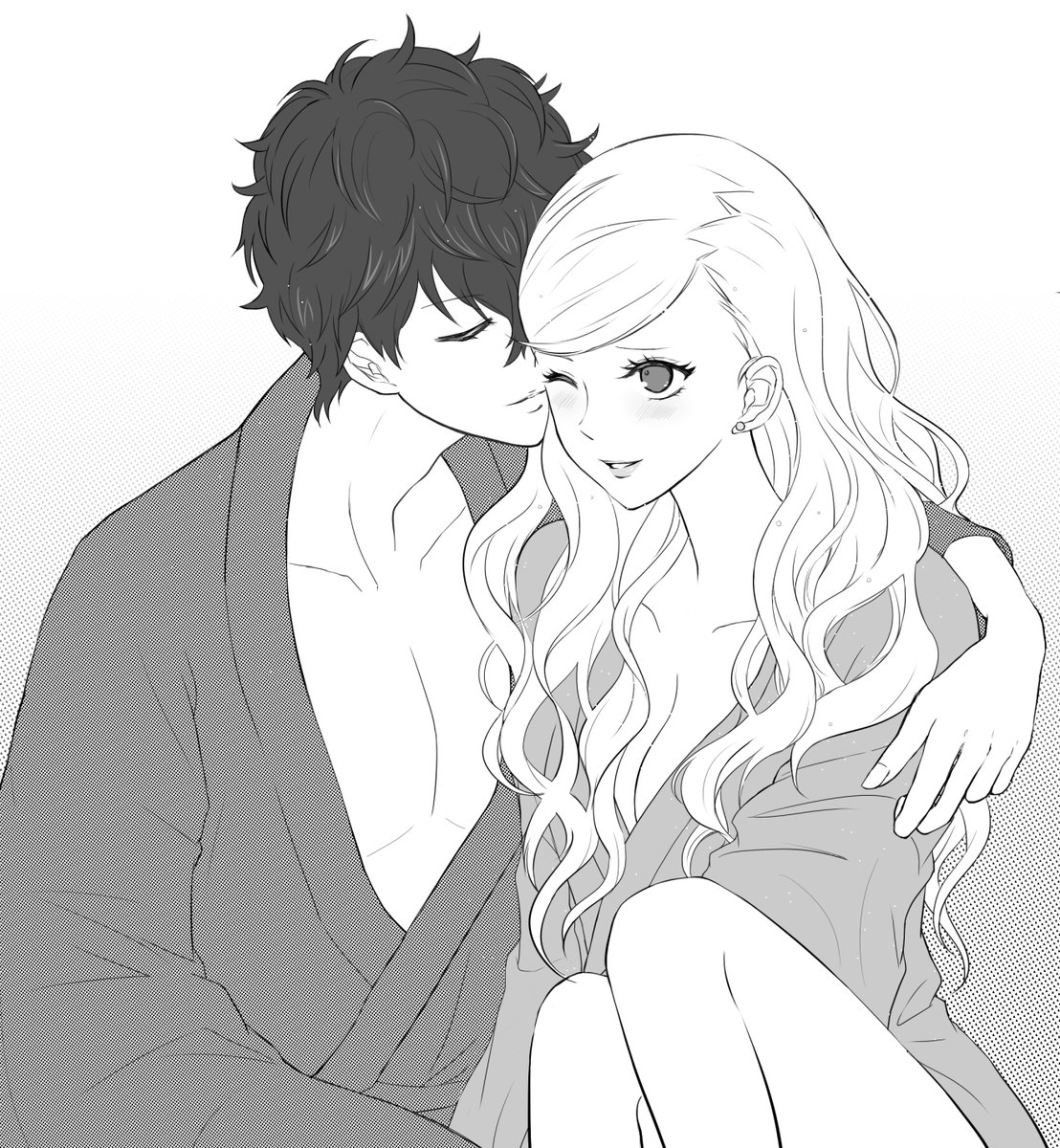Joker and Ann cuddle time after a steamy latenight shower. r/Persona5