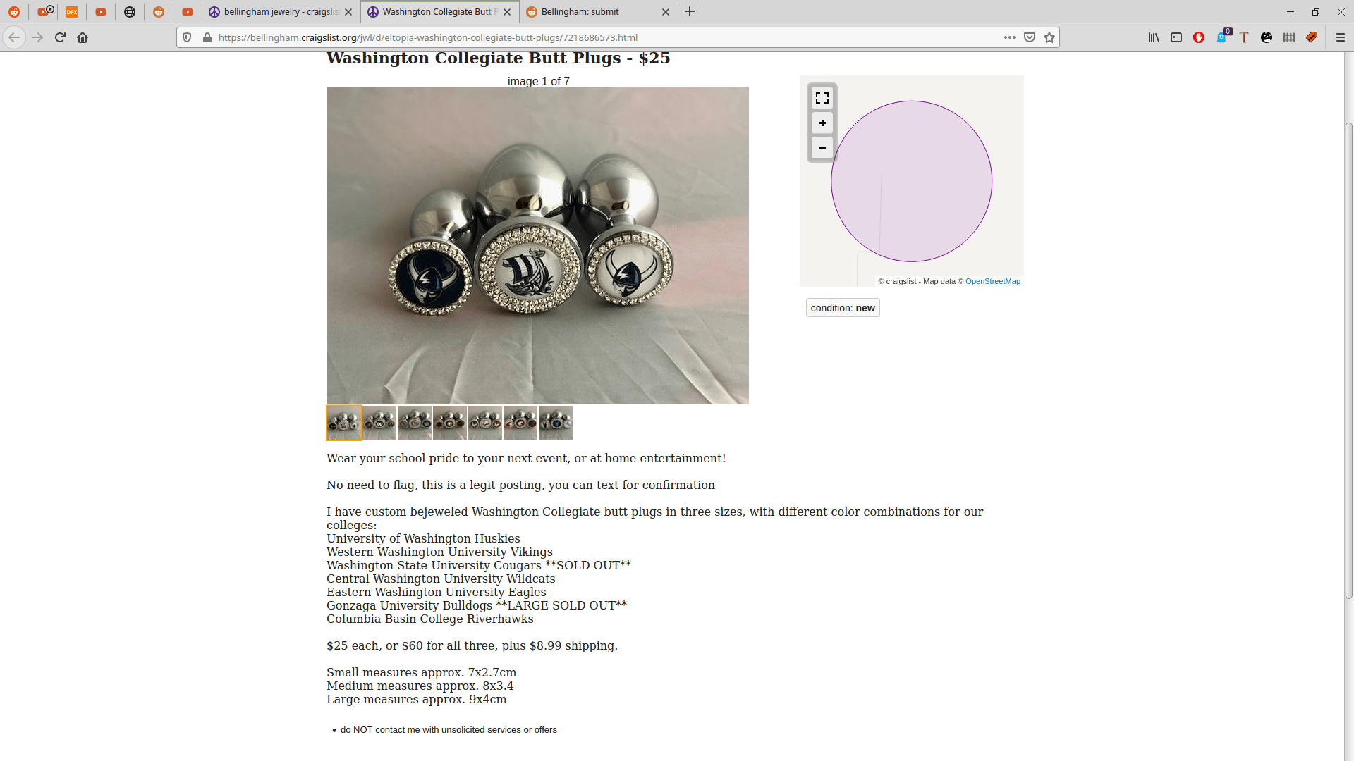 Craigslist find. Washington Collegiate Butt Plugs. Show your Viking