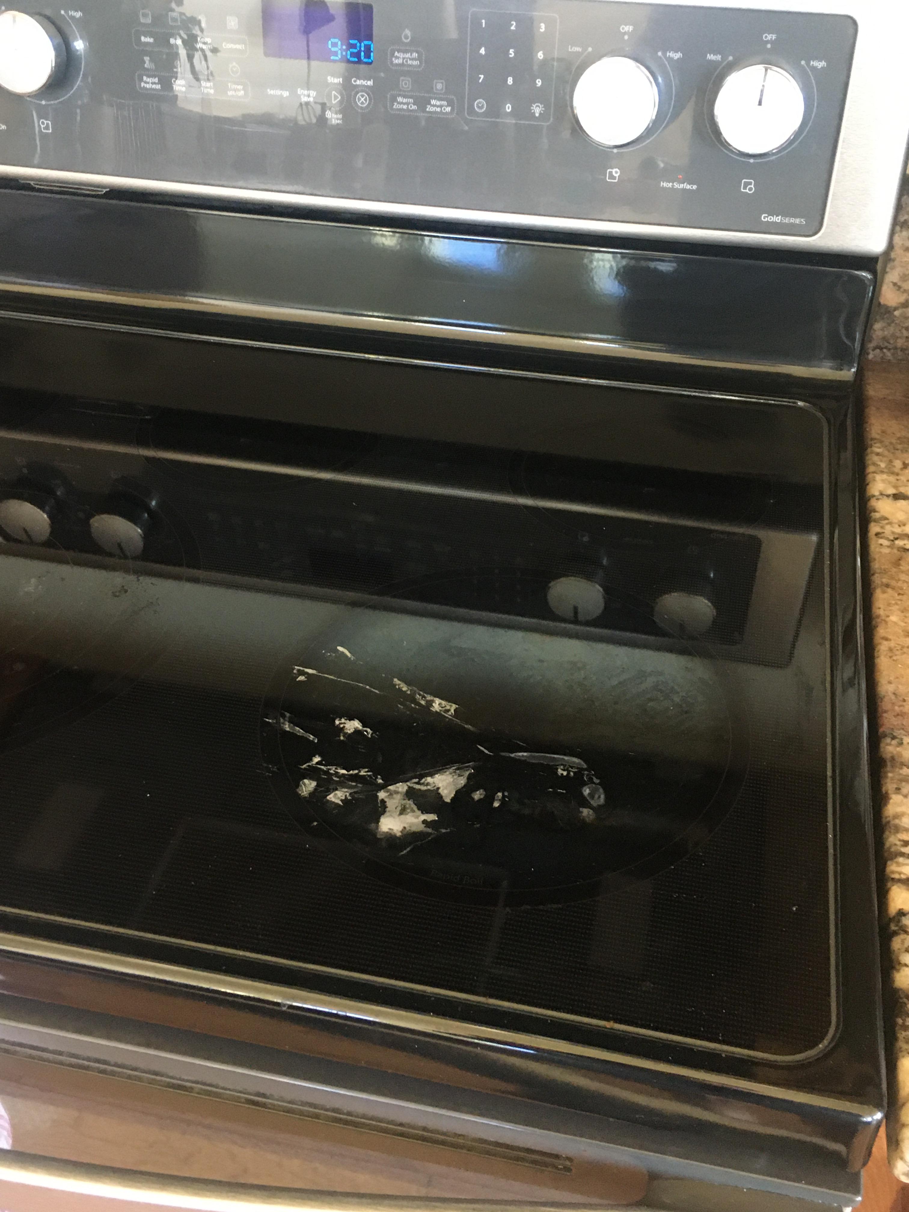 Accidentally melted some aluminum foil onto my glass stovetop. Any