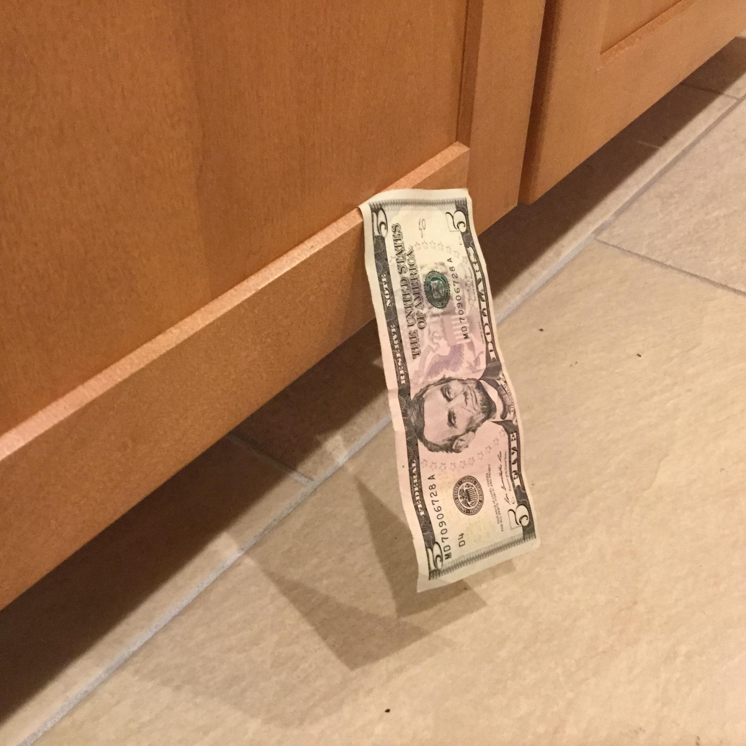 I dropped a 5 bill and it never hit the floor! r/mildlyinteresting