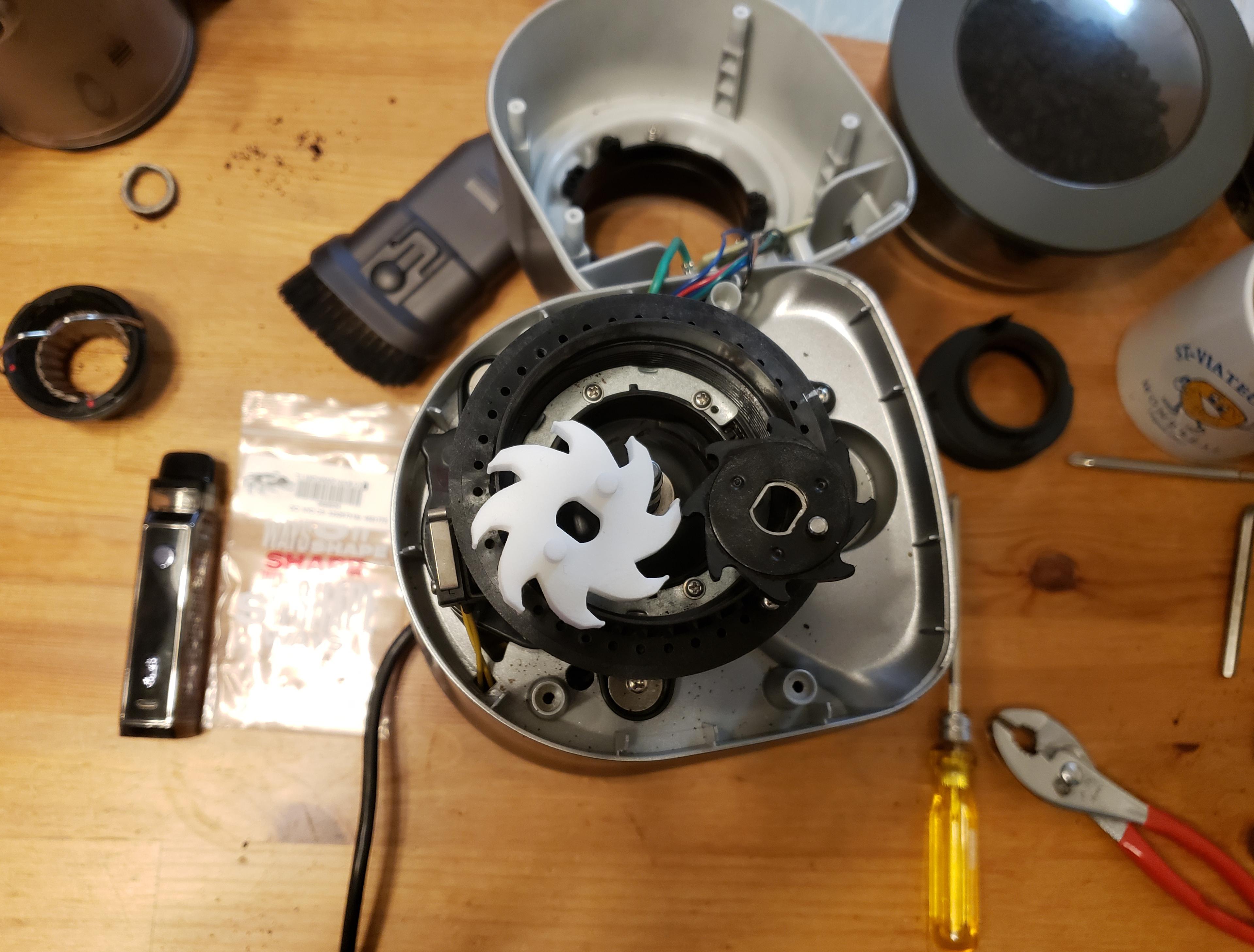 Replacing the impeller on my grinder with a 3D printed one. A little
