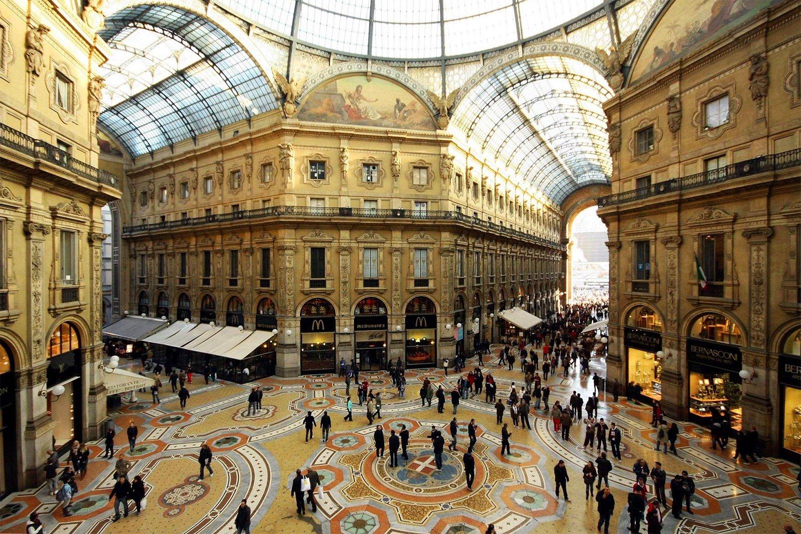 Oldest active shopping mall in the world The Galleria in Milan, built