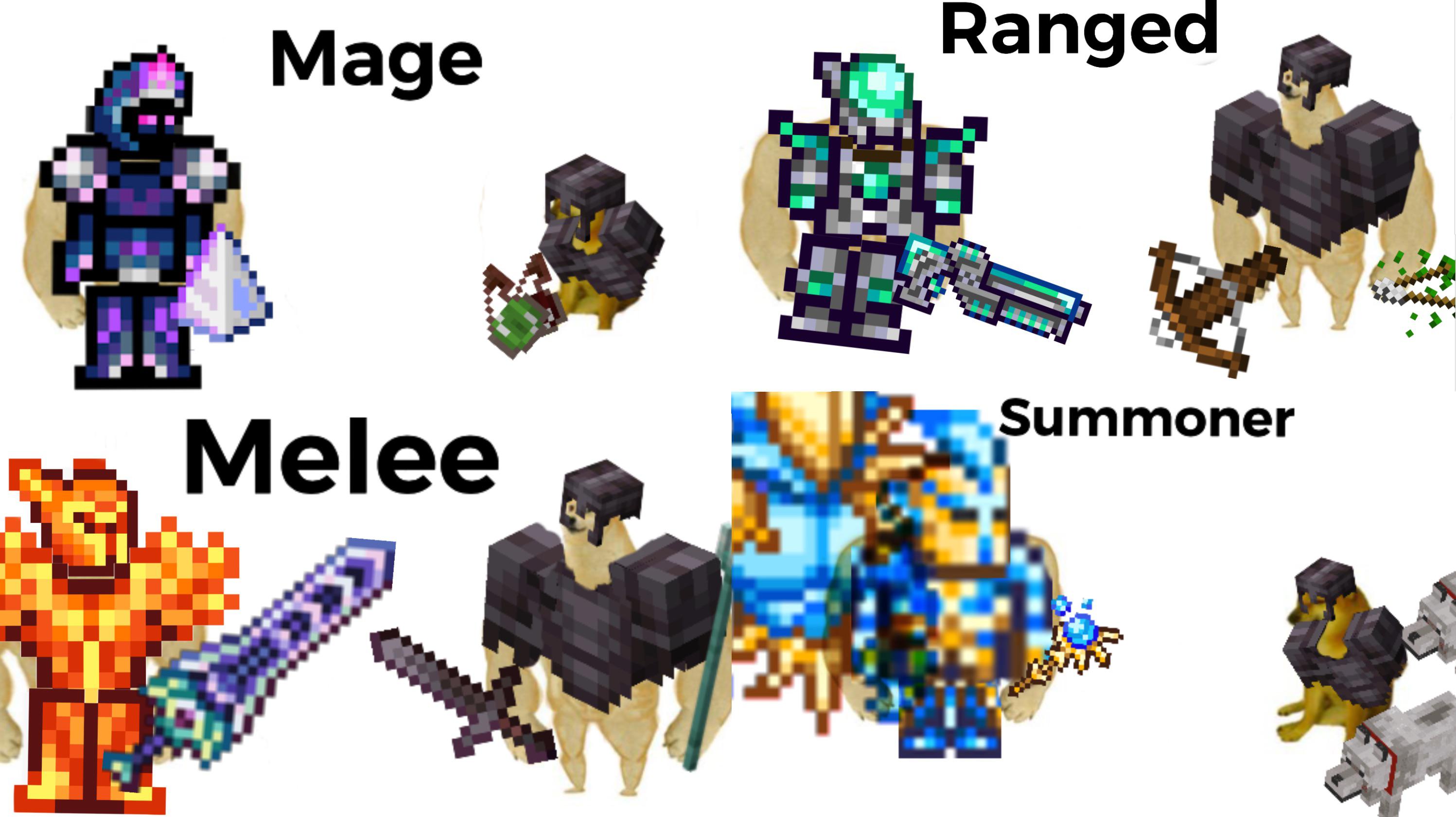 Tried to apply Terraria classes to Minecraft and ended up with this