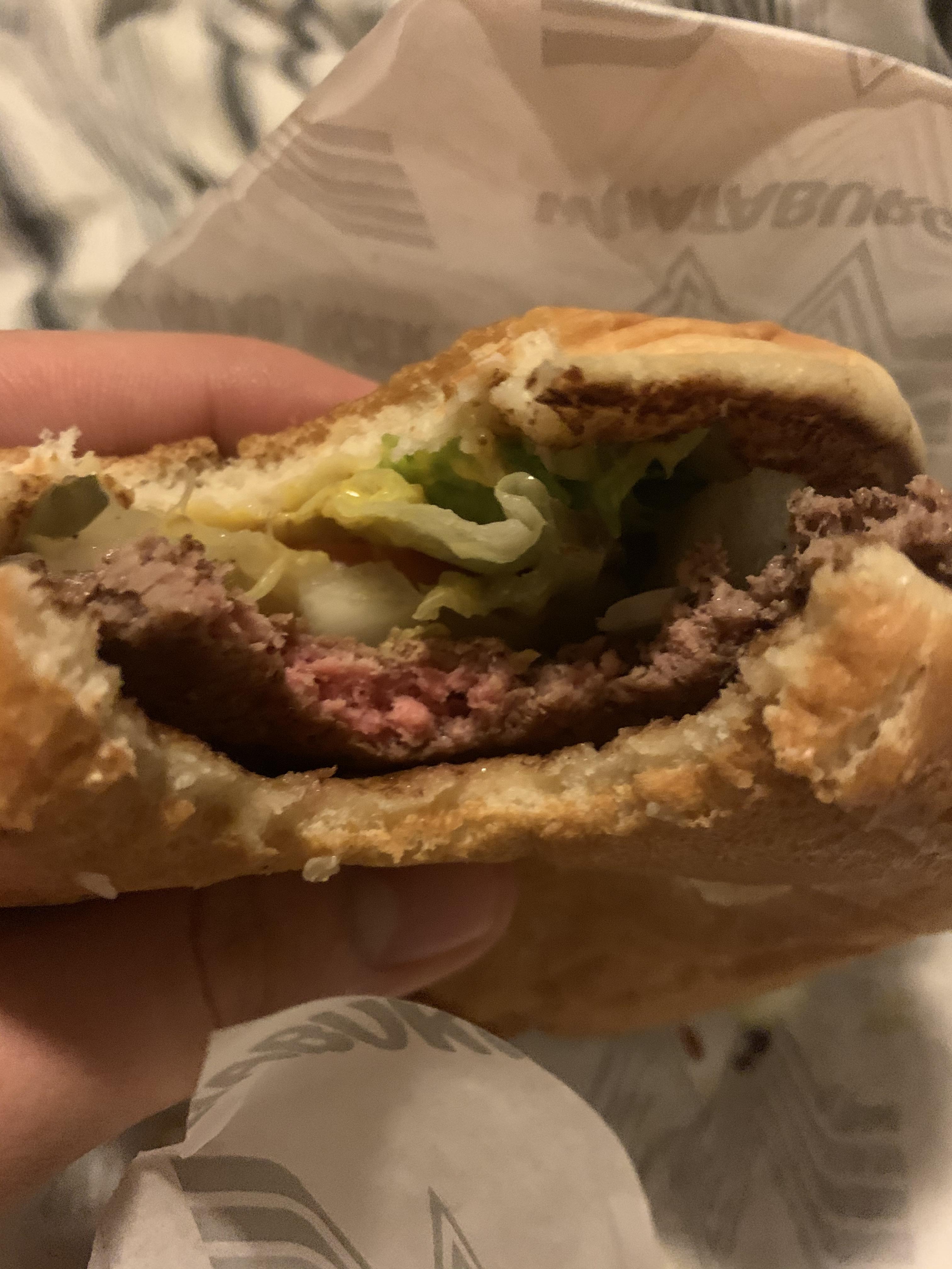 Are burgers supposed to be pink? Never had this happen before. r