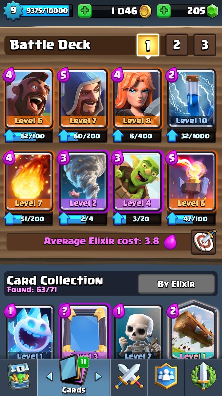 Thoughts on this deck? Just got to arena 9. no clan. Any deck changes
