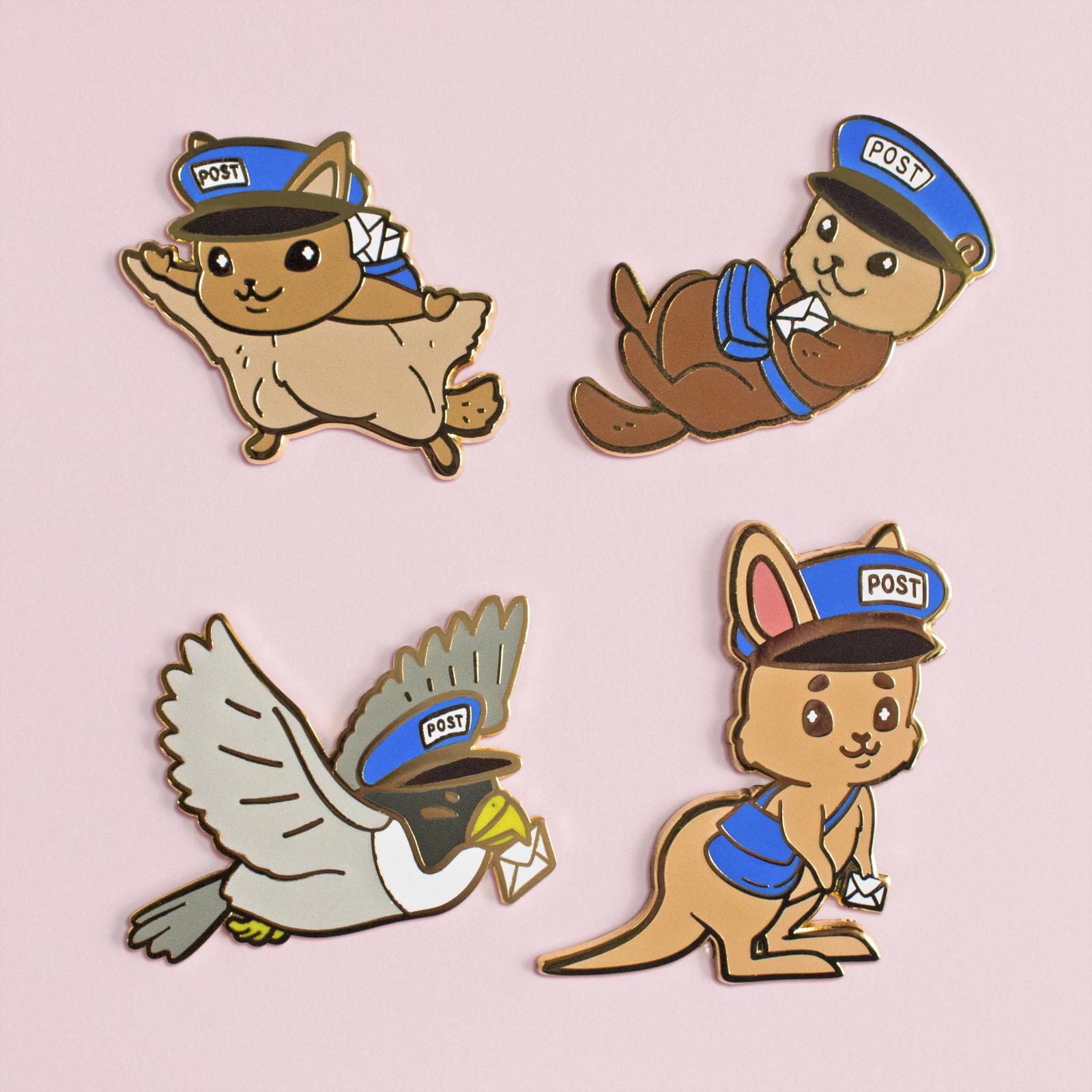 I made some cute mail carrier animal pins to gift to my mail carriers